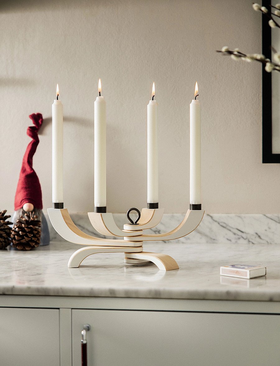 Design House Stockholm - Nordic Light 4-arms Candleholder - kerzenständer - white - 0