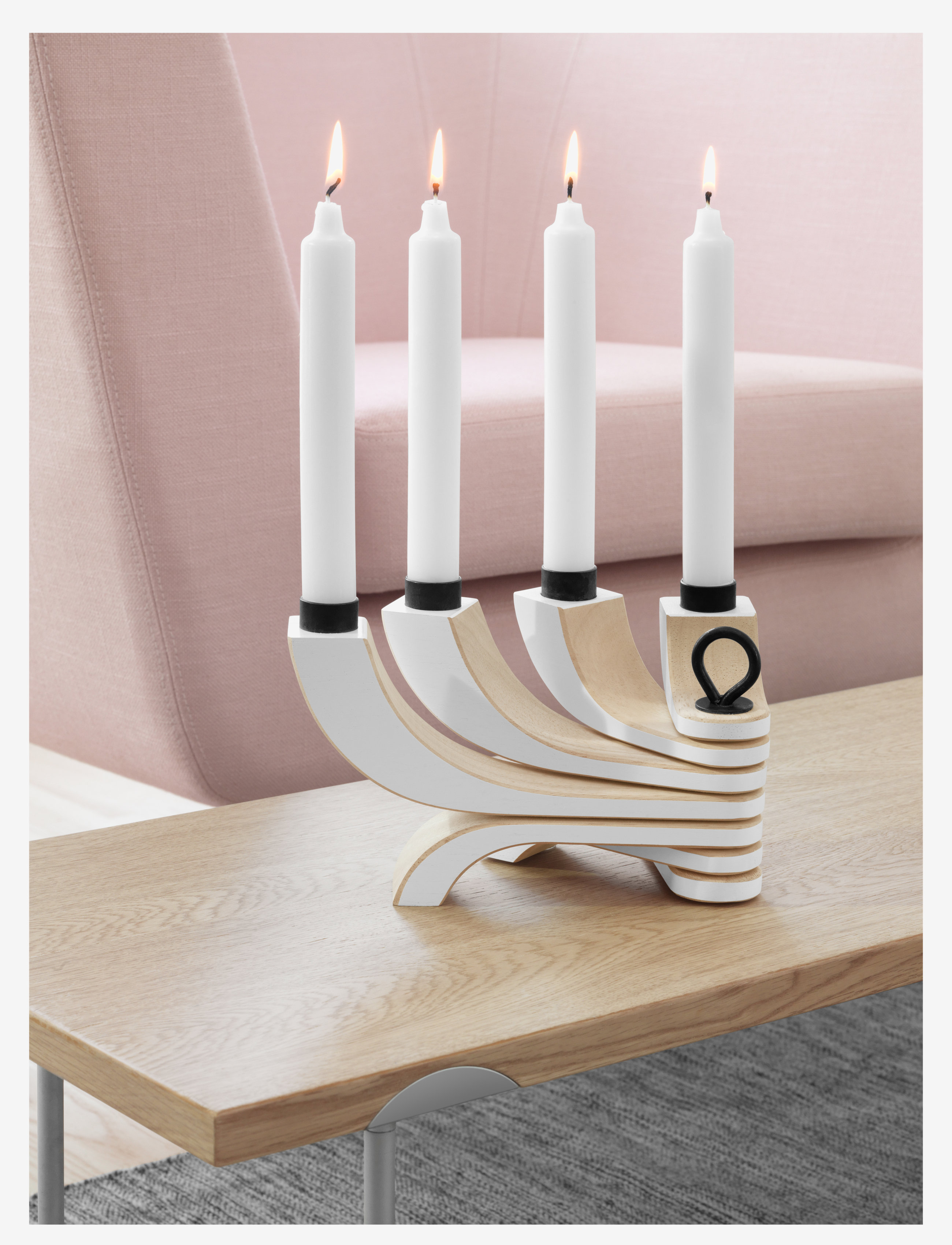 Design House Stockholm - Nordic Light 4-arms Candleholder - lysestager - white - 4