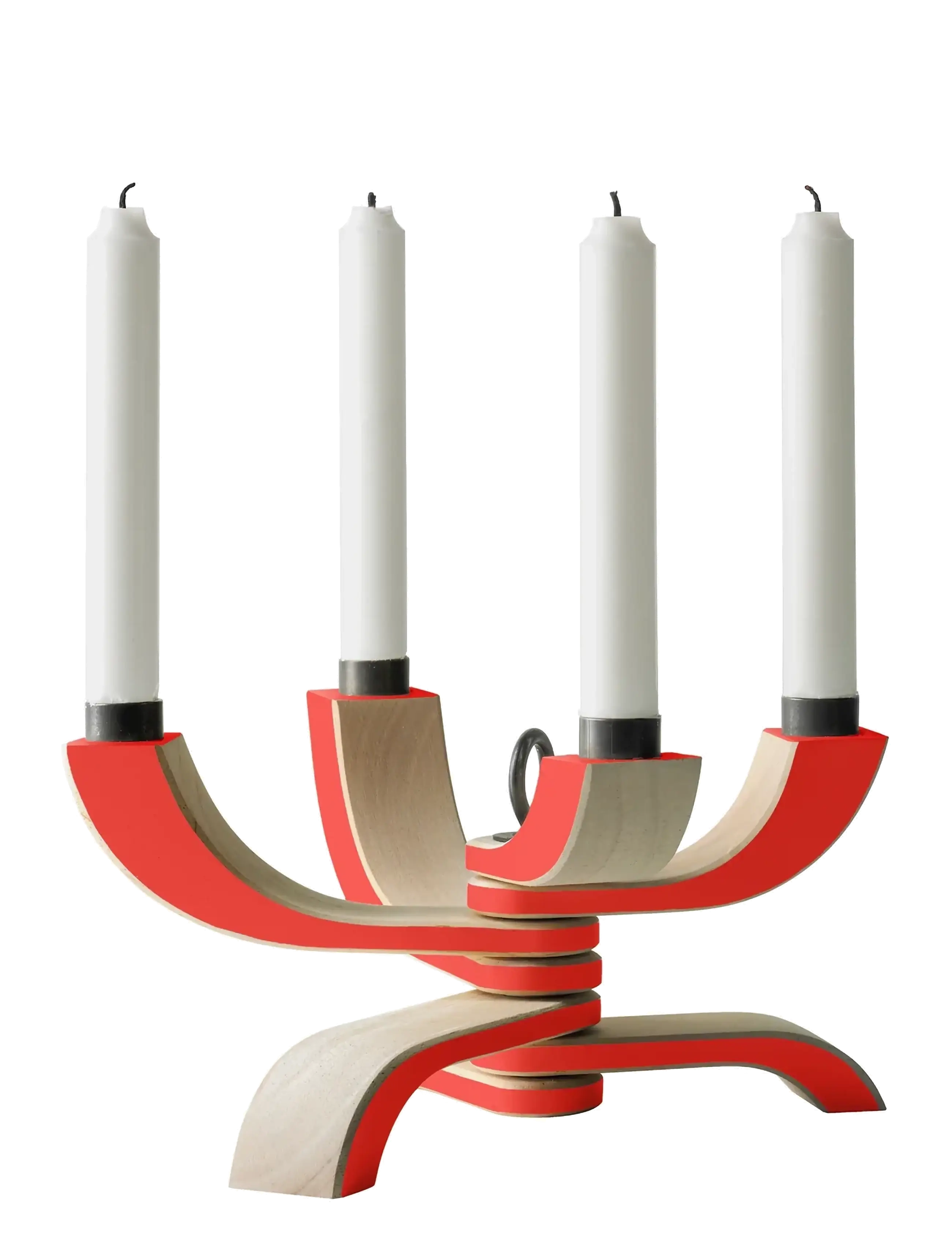 Design House Stockholm Nordic Light 4-Arms, Lysestage, Rød, Str: ONE SIZE