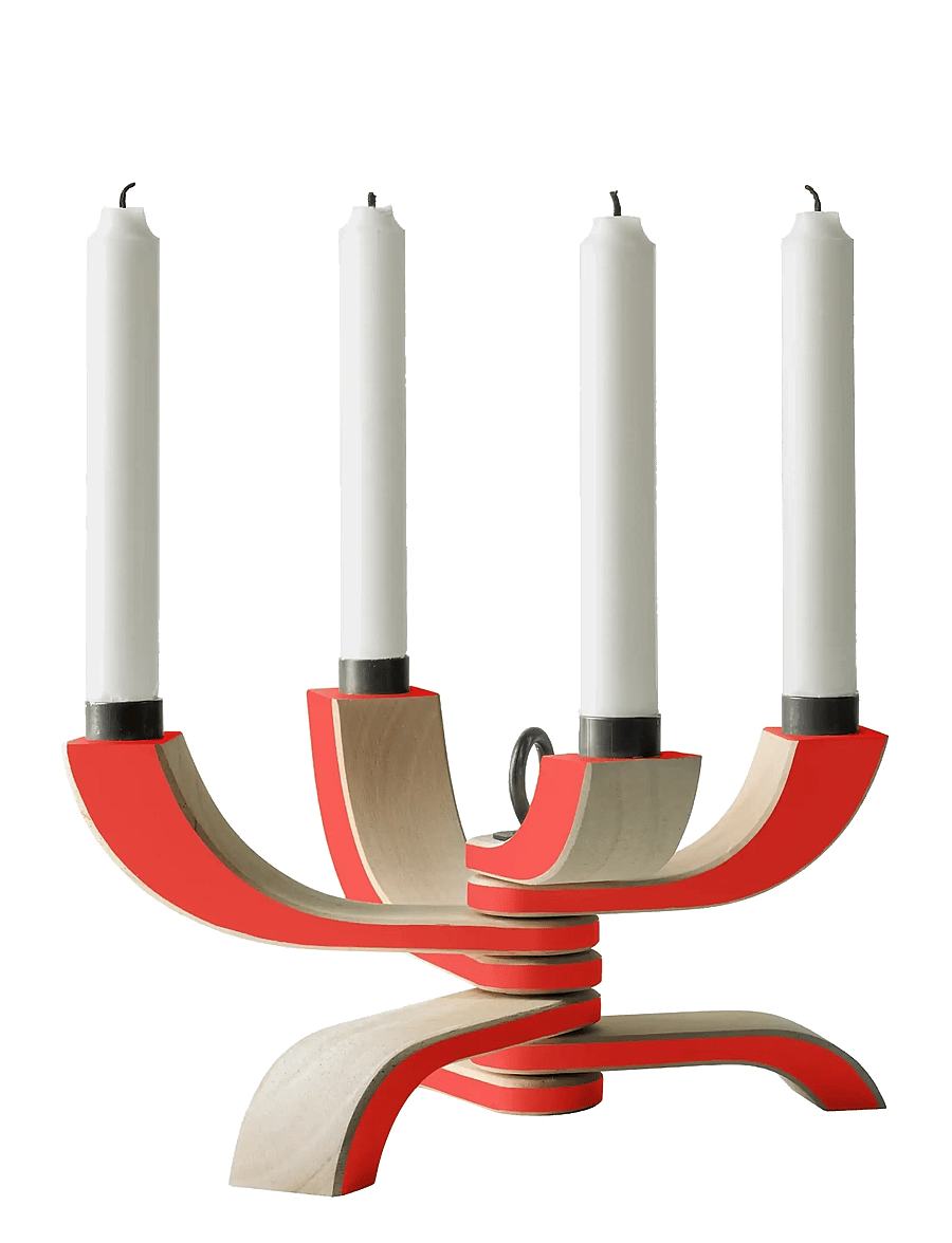 Design House Stockholm - Nordic Light 4-Arms - Žvakidės - red - 1