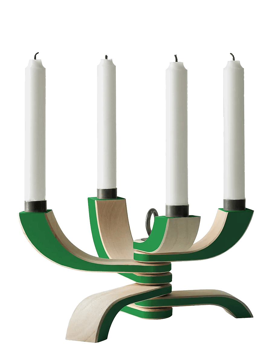 Design House Stockholm - Nordic Light 4-Arms - küünlajalad - green - 1