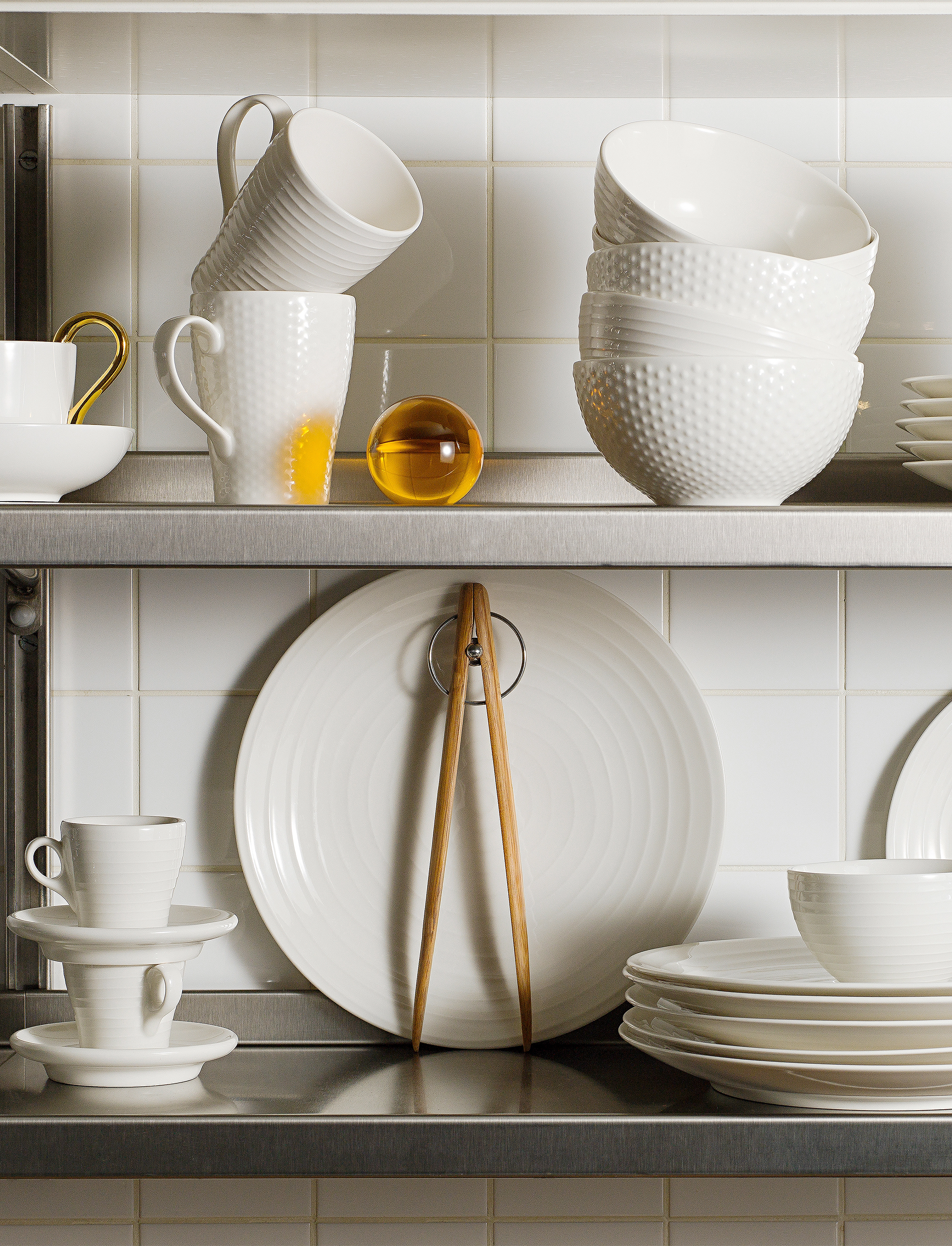 Design House Stockholm - Blond small bowl - grey/stripe - 4