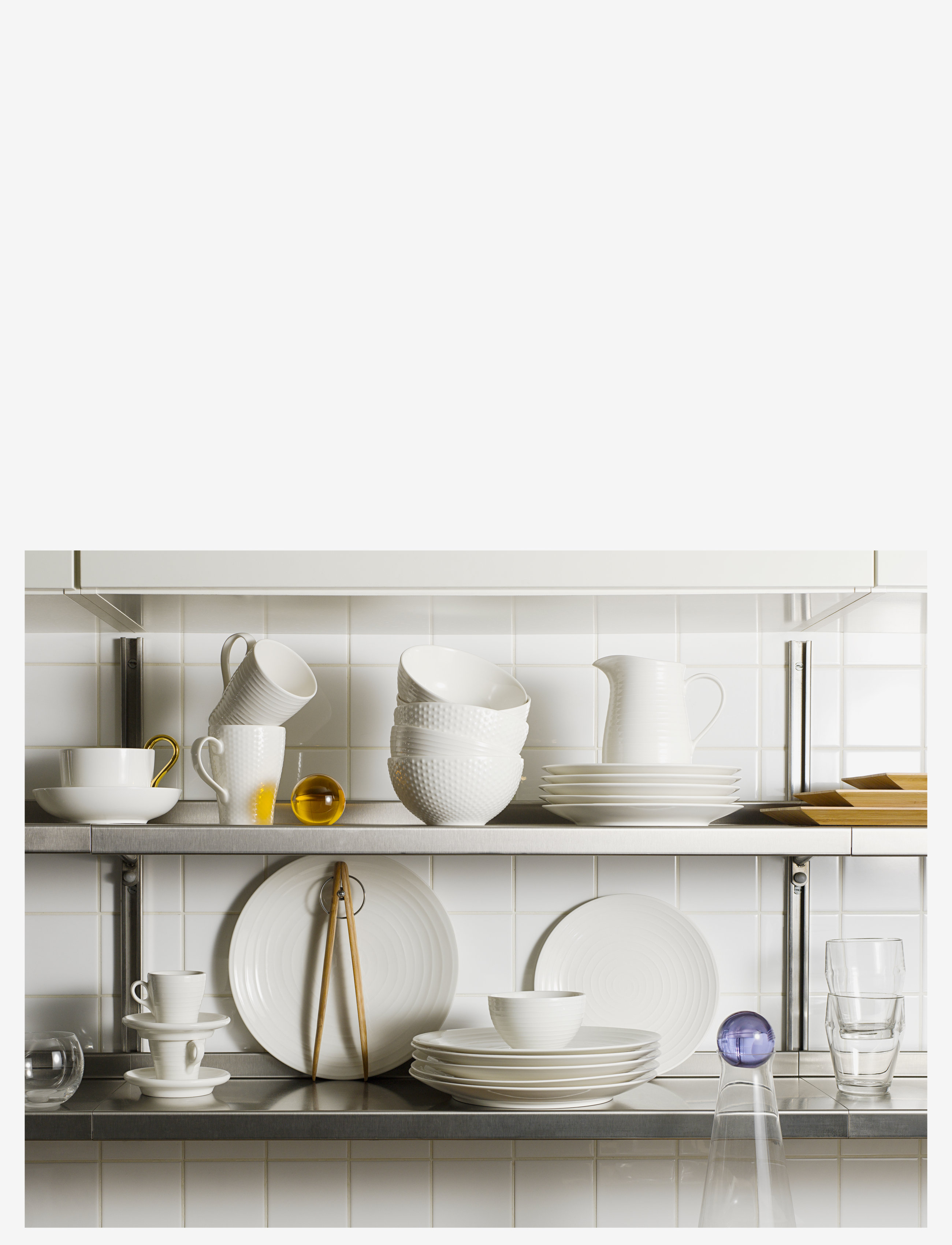 Design House Stockholm - Blond soup/cereal bowl - müslischalen - white/stripe - 1