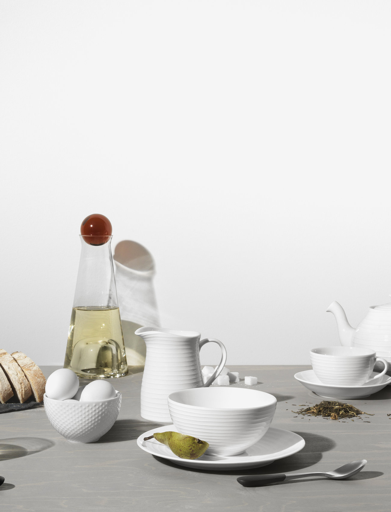Design House Stockholm - Blond soup/cereal bowl - grey/stripe - 2