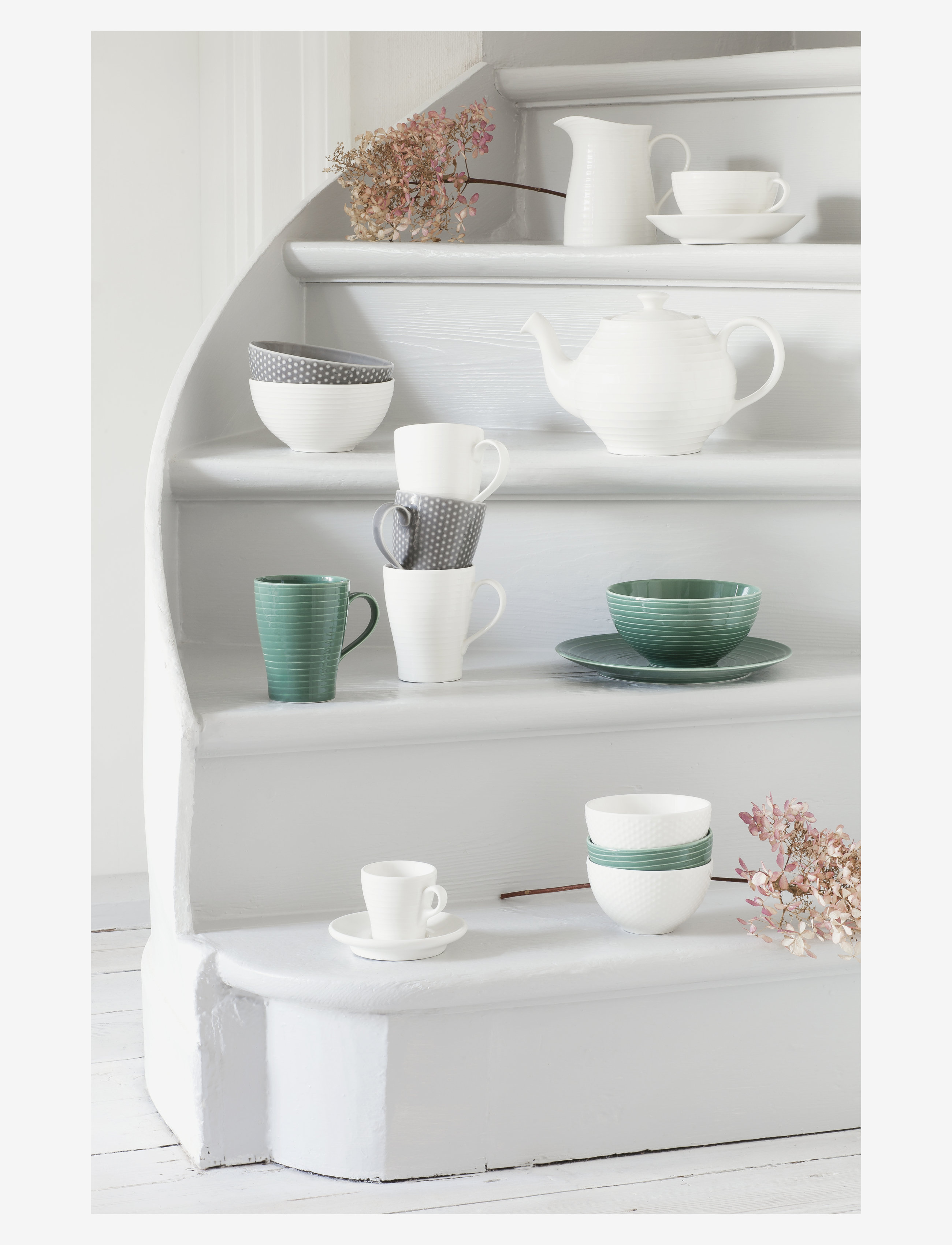 Design House Stockholm - Blond Plate - litlir diskar - white/stripe - 2