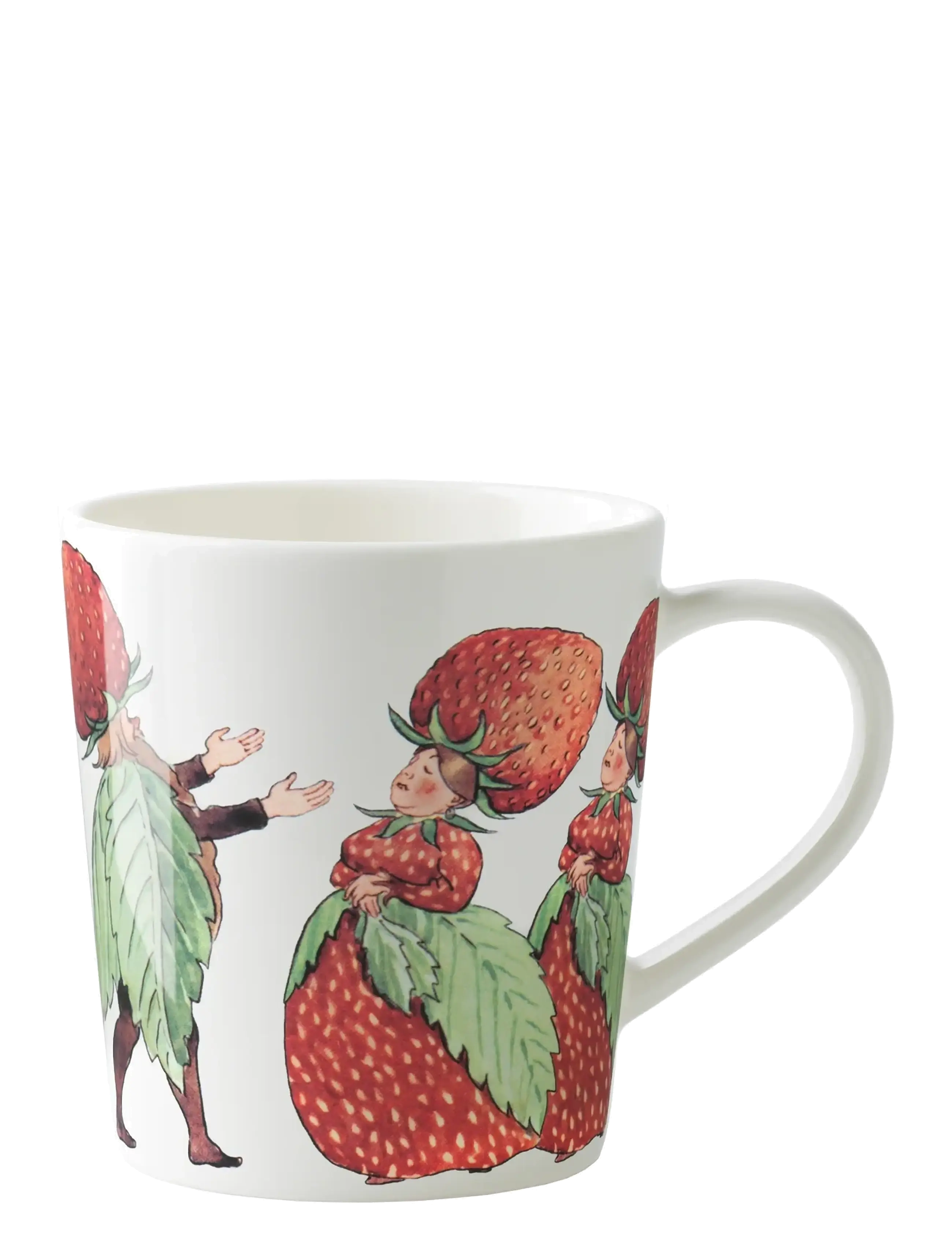 Design House Stockholm The Strawberry Family Mug With Handle, Coffee Kop, Hvid, Str: 40 CL