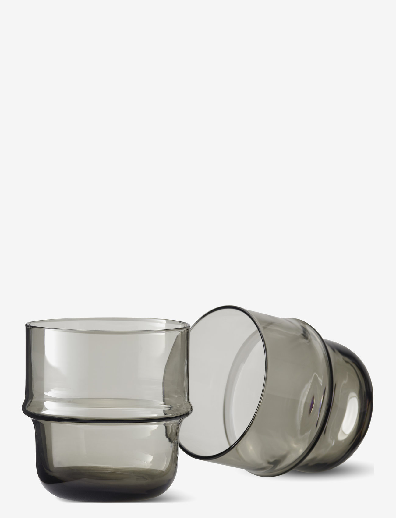 Design House Stockholm - Unda Glas 2 pack - drinking glasses & tumblers - grey - 0