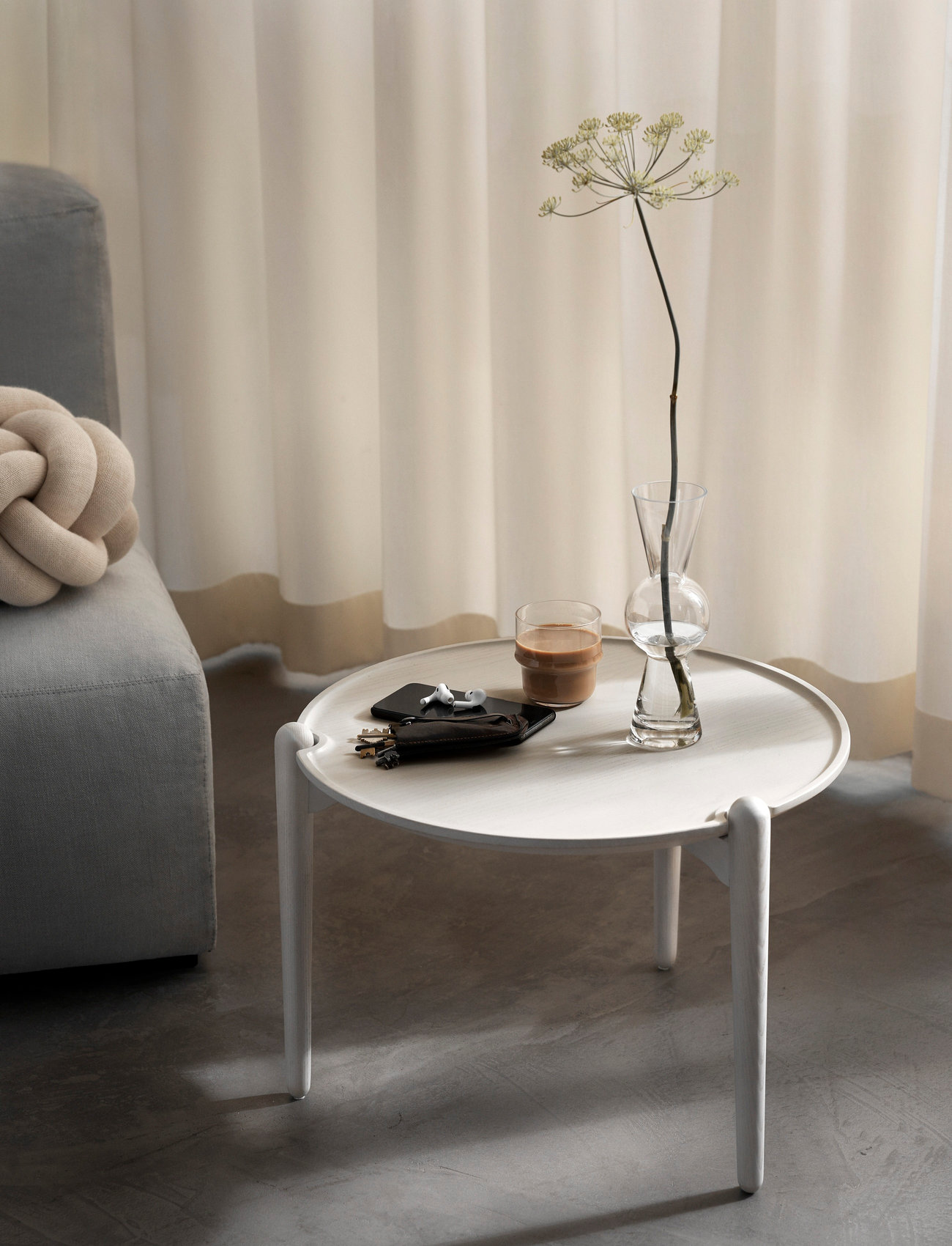 Design House Stockholm - Aria Table Low - lauad - white/grey - 1
