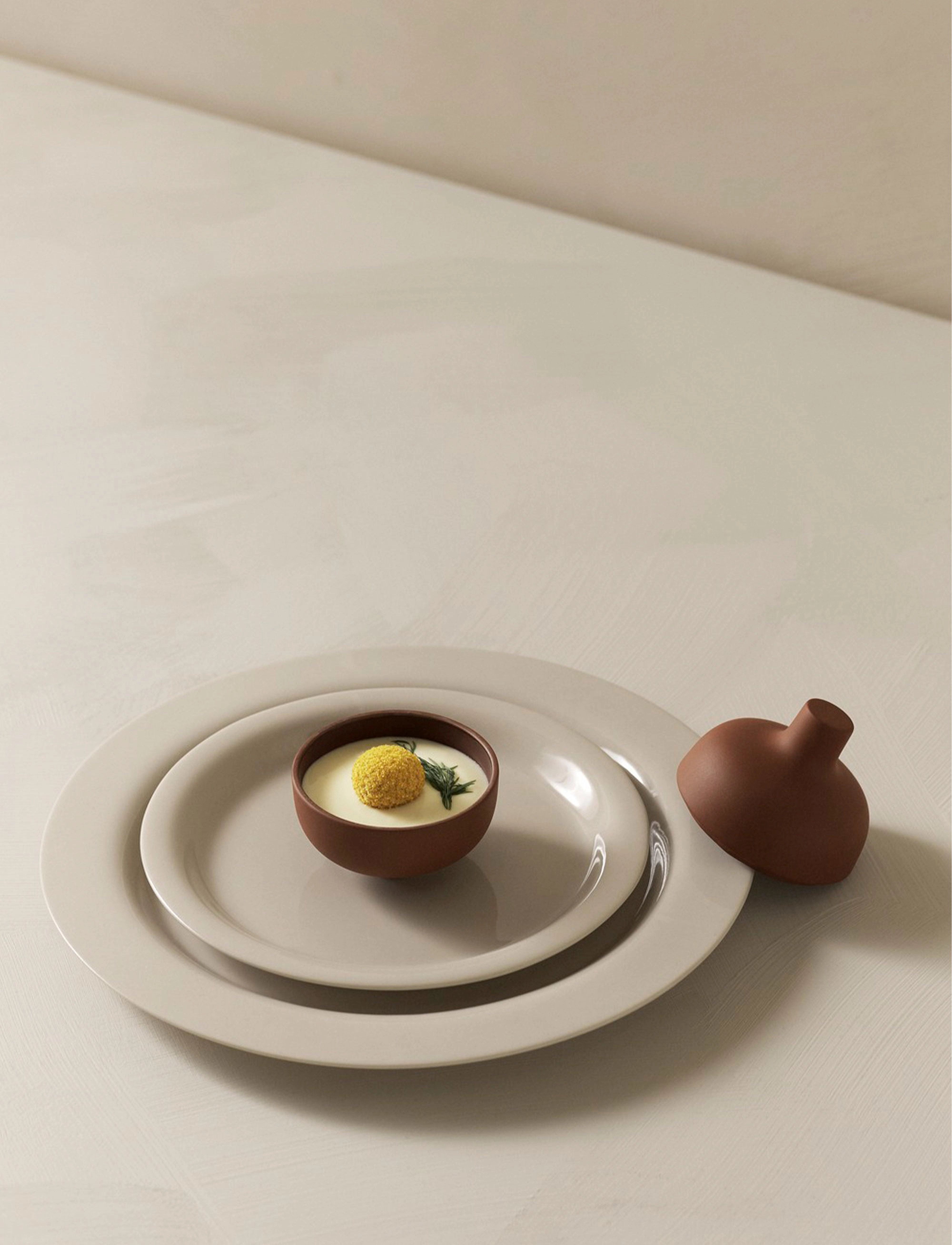Design House Stockholm Sand Small Bowl W Lid, One Size, Bowls & Serving Dishes, Braun - Bowls, Homeware