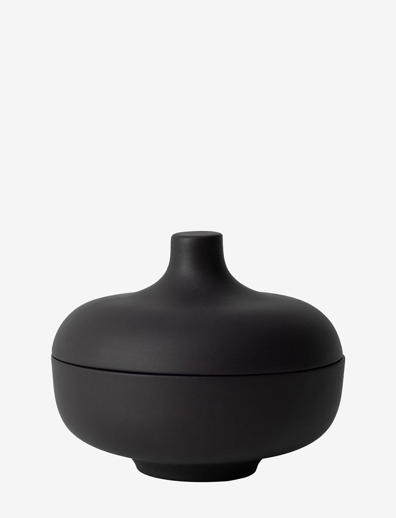 Design House Stockholm - Sand Medium Bowl w Lid - serveringsskåle - black - 0