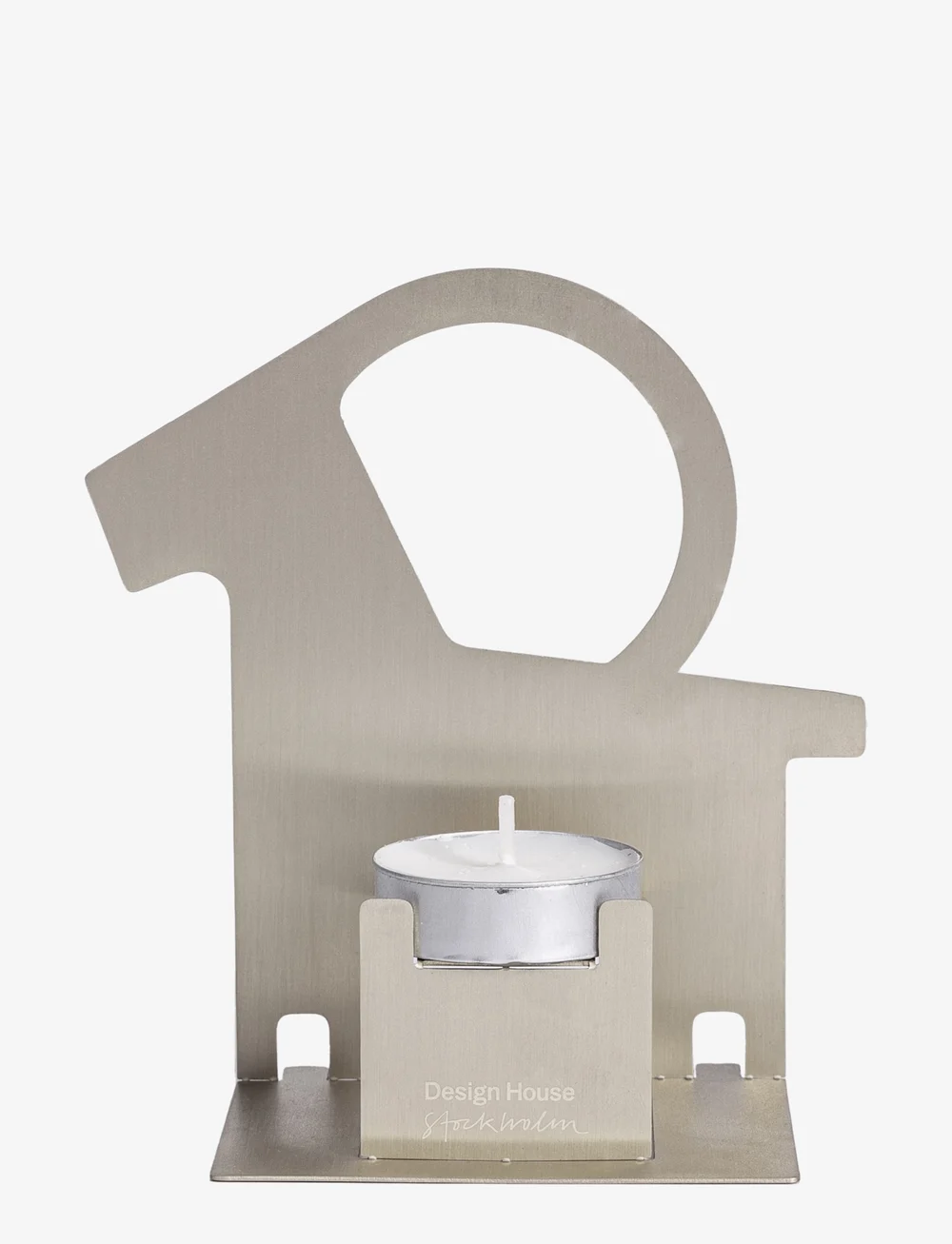 Design House Stockholm - Pop-Up Candleholder Christmas Goat - Stainless Steel - teelichthalter - silver - 1