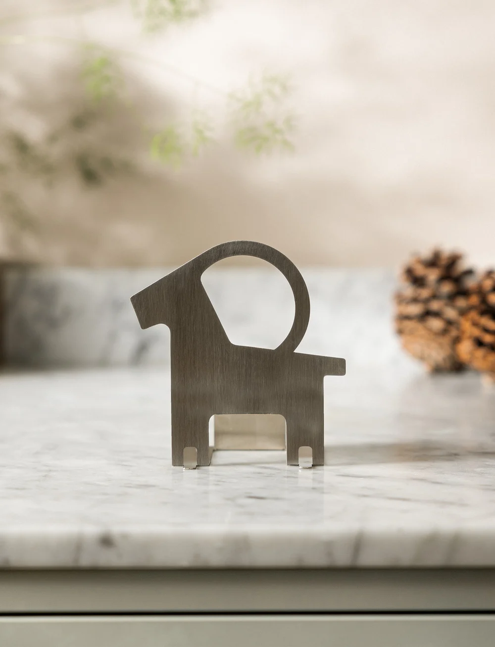 Design House Stockholm - Pop-Up Candleholder Christmas Goat - Stainless Steel - teelichthalter - silver - 5