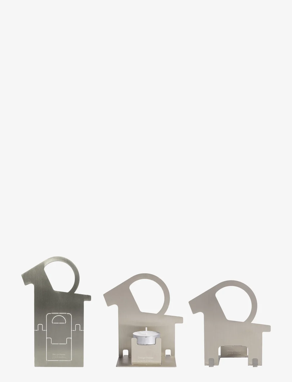 Design House Stockholm - Pop-Up Candleholder Christmas Goat - Stainless Steel - teelichthalter - silver - 2