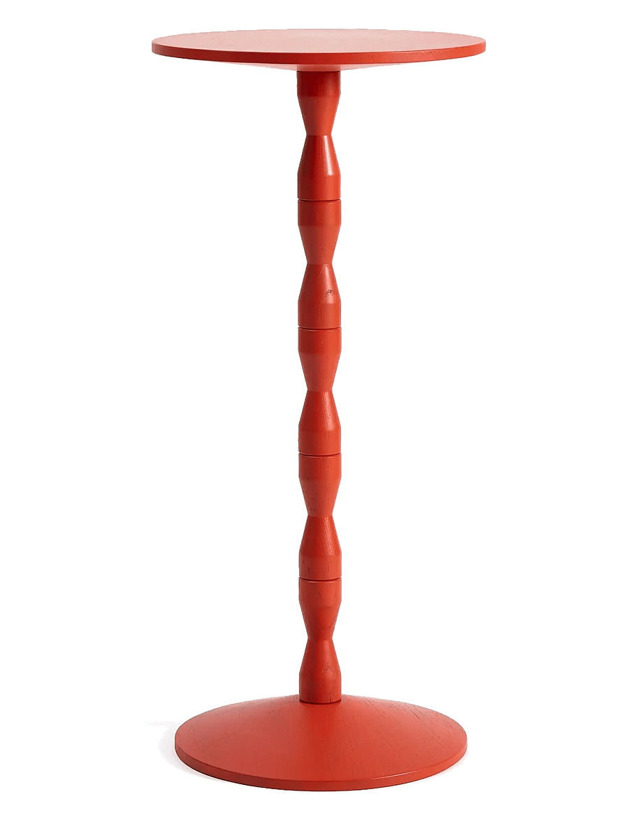 Design House Stockholm - Pedestal Table - sideborde og små borde - red orange - 1