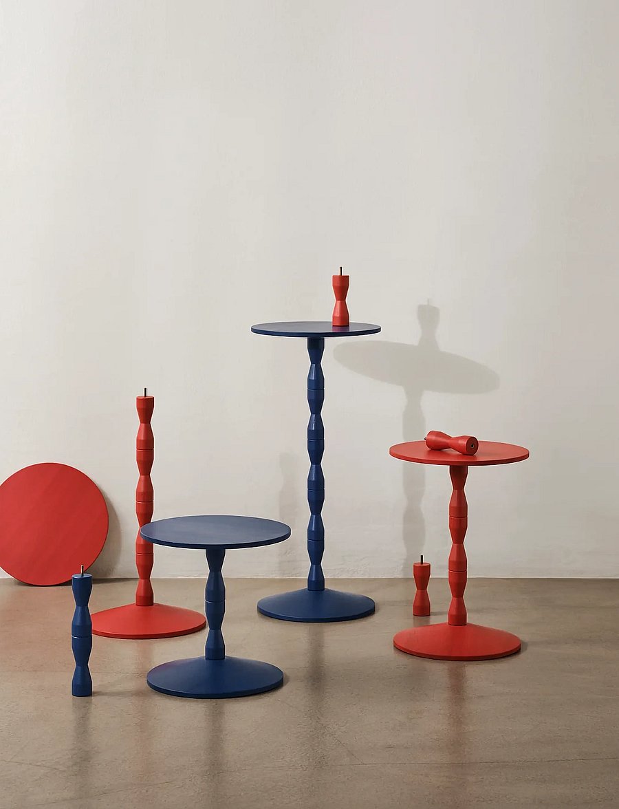 Design House Stockholm - Pedestal Table - küljelauad ja väikesed lauad - blue - 3