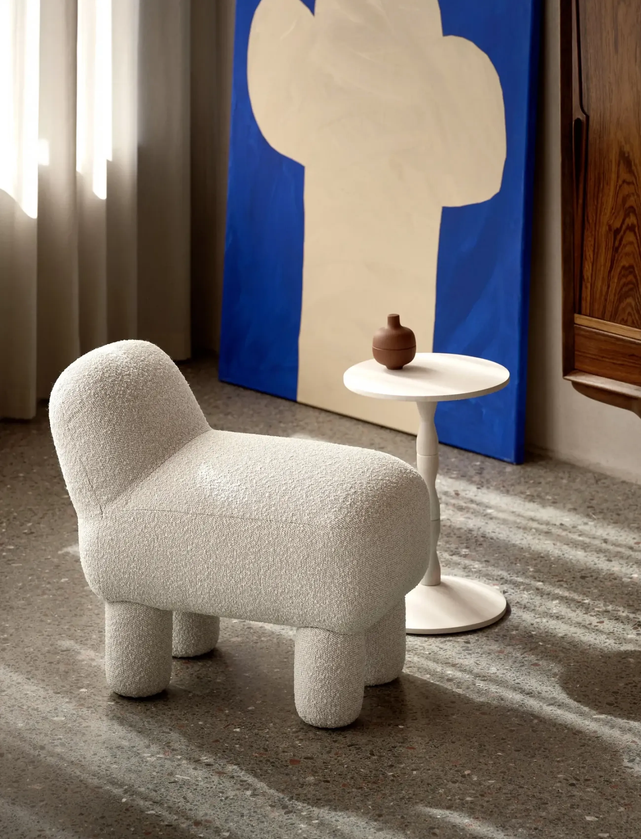 Design House Stockholm Lulu Pouf, 65X36X59 cm, Furniture, Creme - Pouffes, Homeware