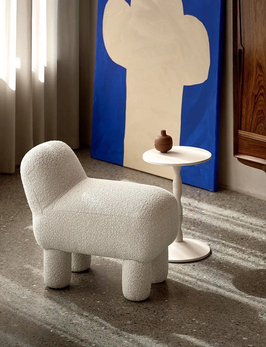 Design House Stockholm - Lulu Pouf - poufs - cream - 0