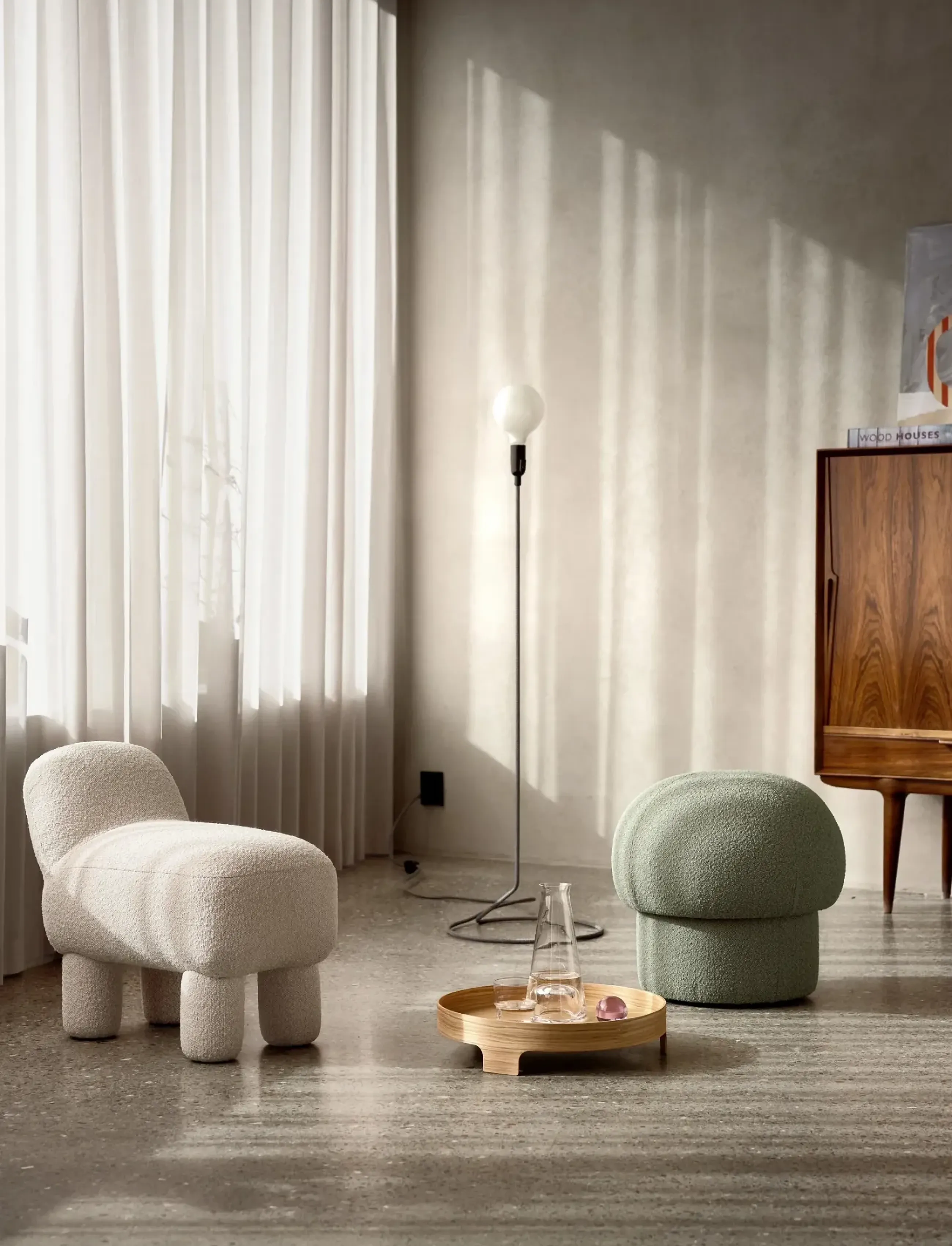 Design House Stockholm - Lulu Pouf - puffer - cream - 2