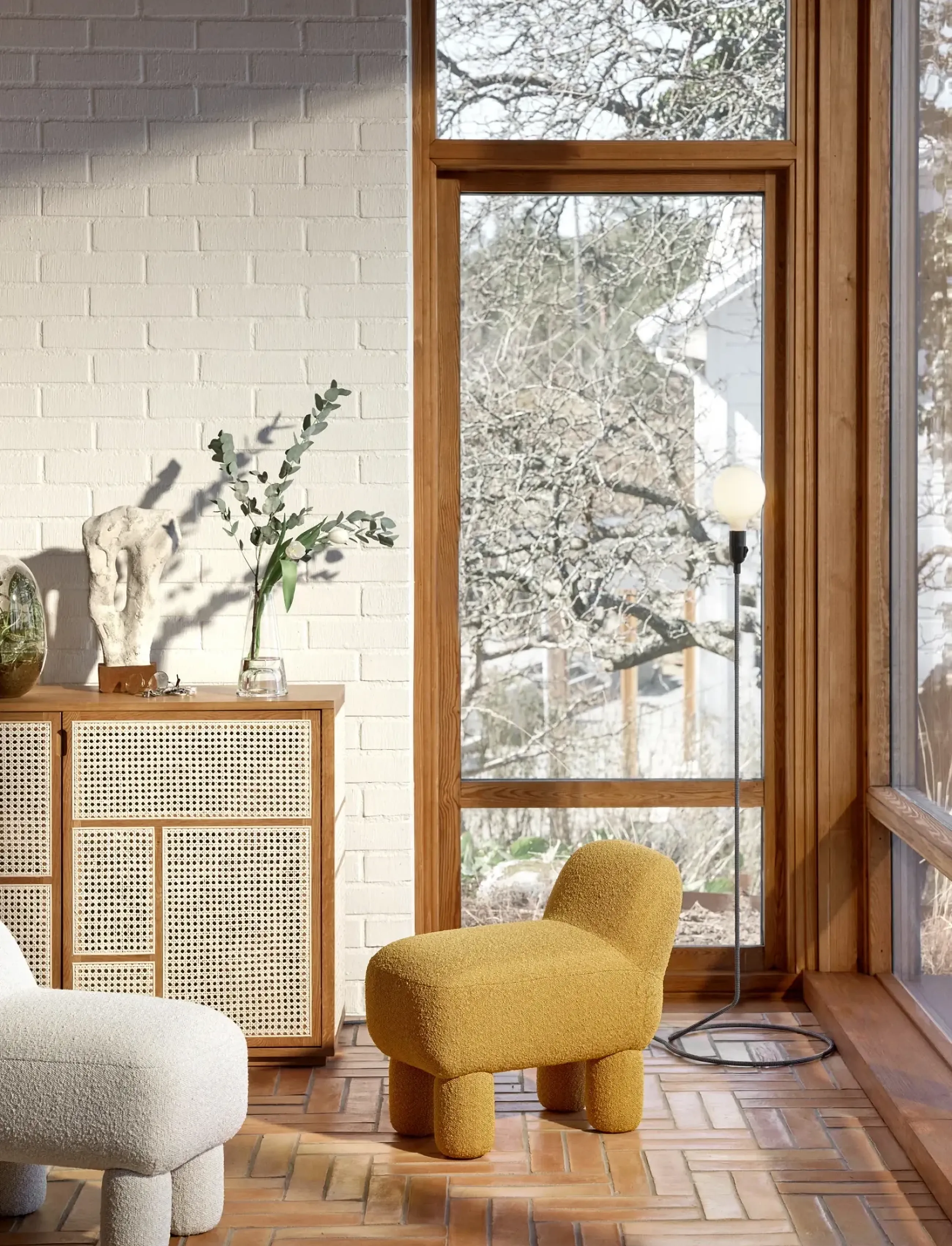 Design House Stockholm Lulu Pouf, 65X36X59 cm, Furniture, Gelb - Pouffes, Homeware