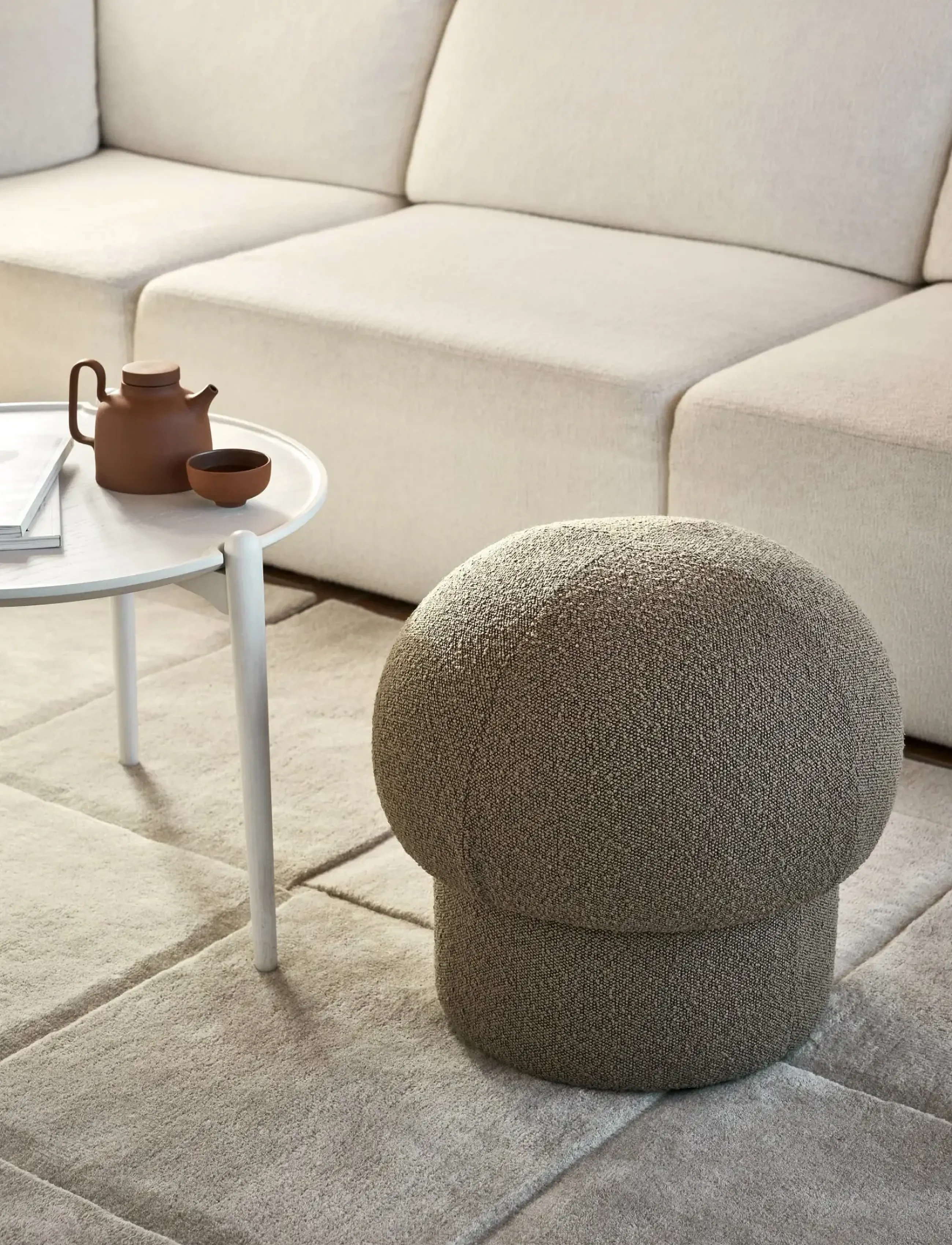 Design House Stockholm Uno Pouf 50 Cm, 50X50X47 cm, Furniture, Braun - Pouffes, Homeware