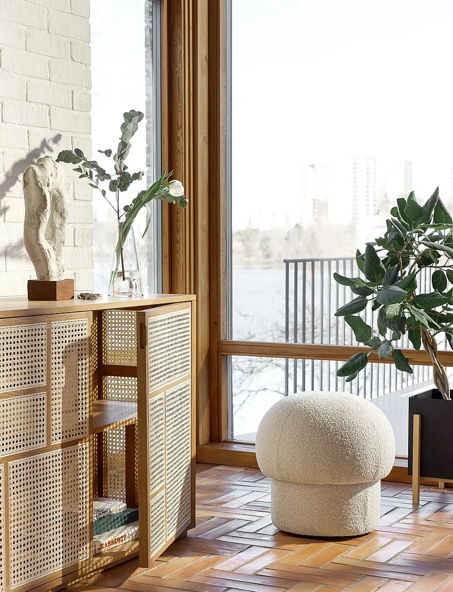 Design House Stockholm - Uno Pouf 50 cm - poufs - cream - 0