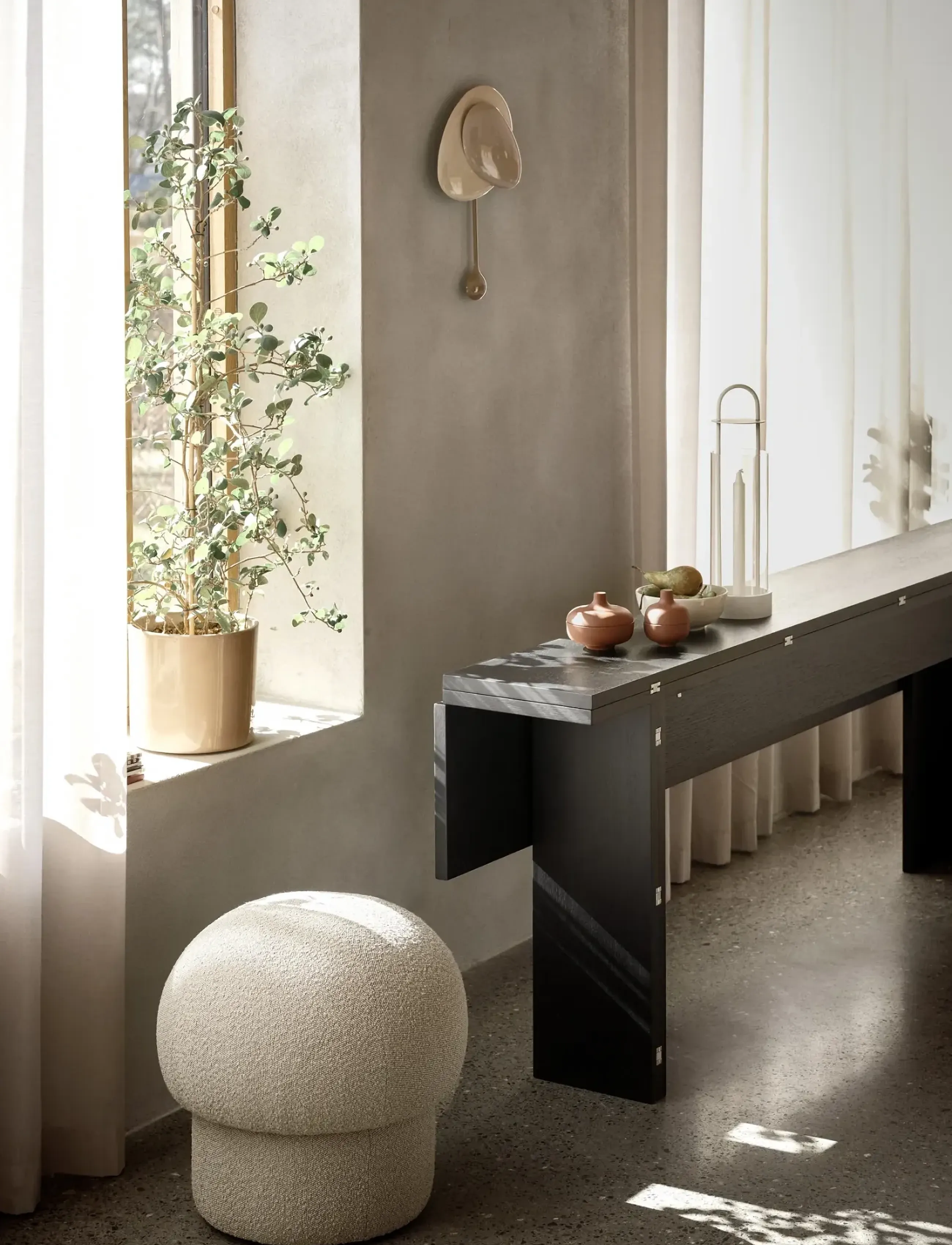 Design House Stockholm - Uno Pouf 50 cm - poufs - cream - 2