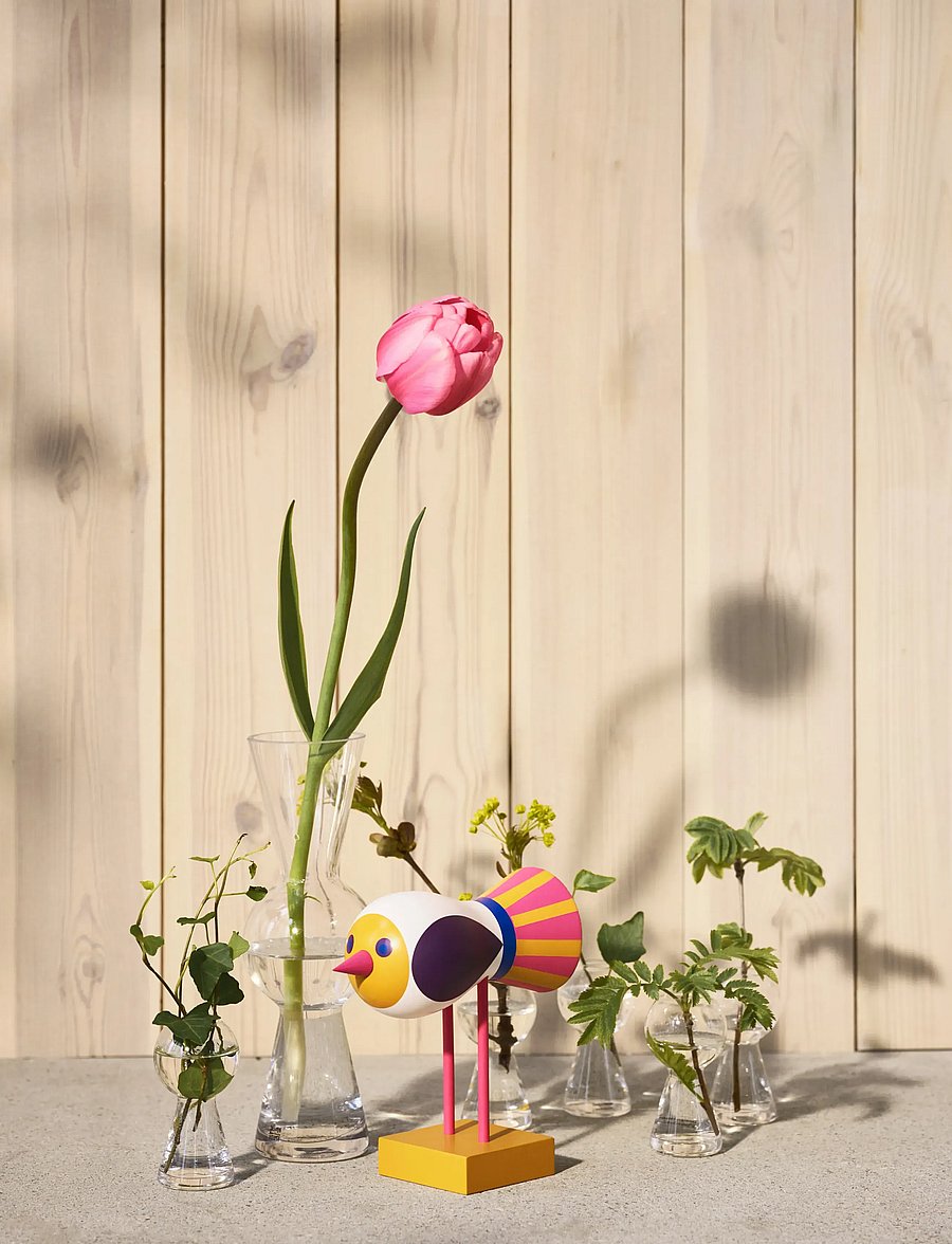 Design House Stockholm - Birds 1967 no.1 - puidust kujud - yellow - 5