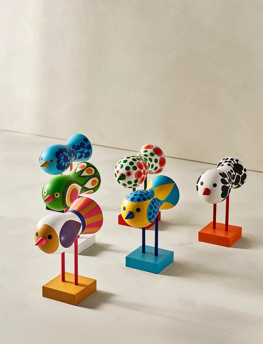 Design House Stockholm - Birds 1967 no.6 - puidust kujud - red - 3