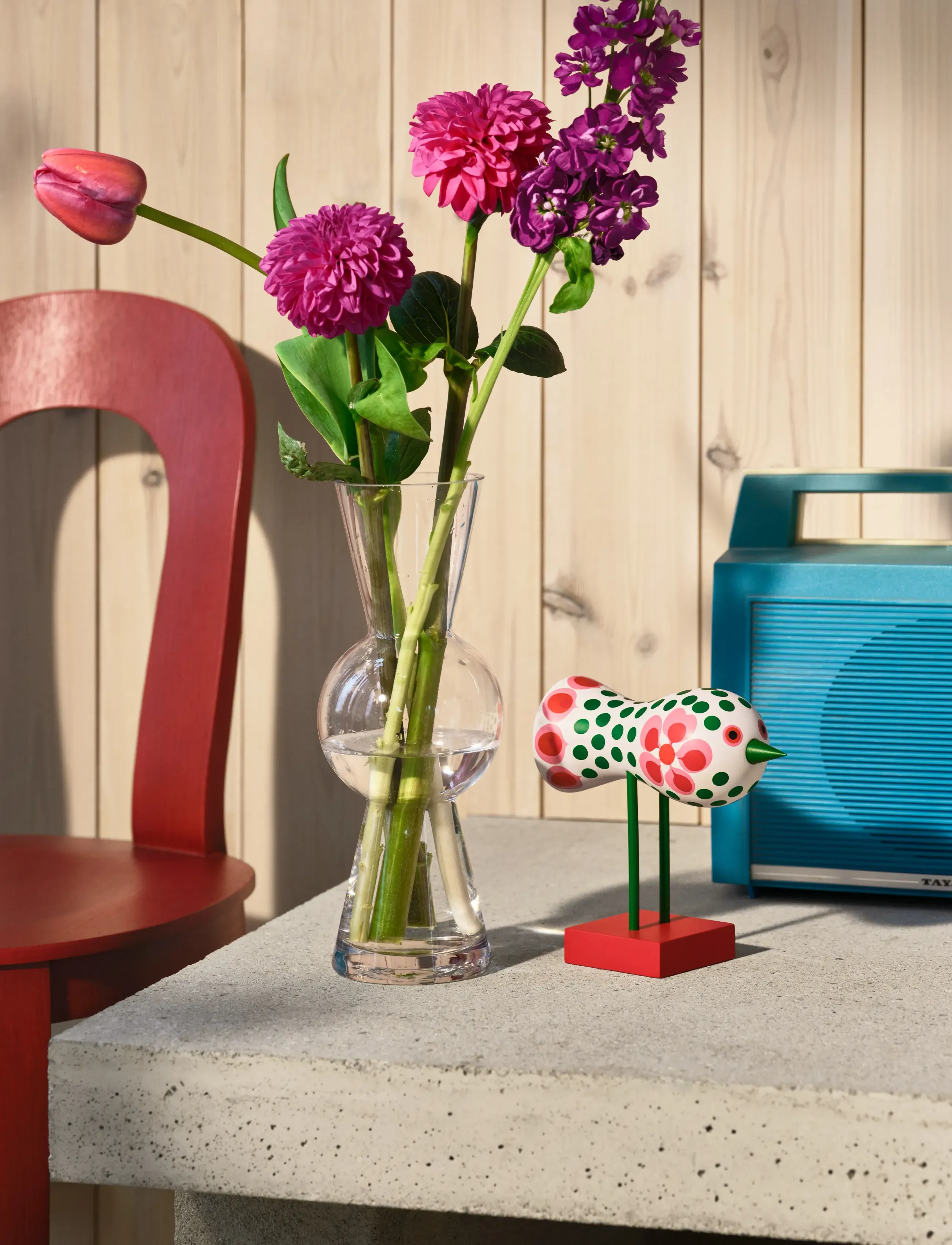 Design House Stockholm Birds 1967 no.6 - Konfirmation - RED / multi