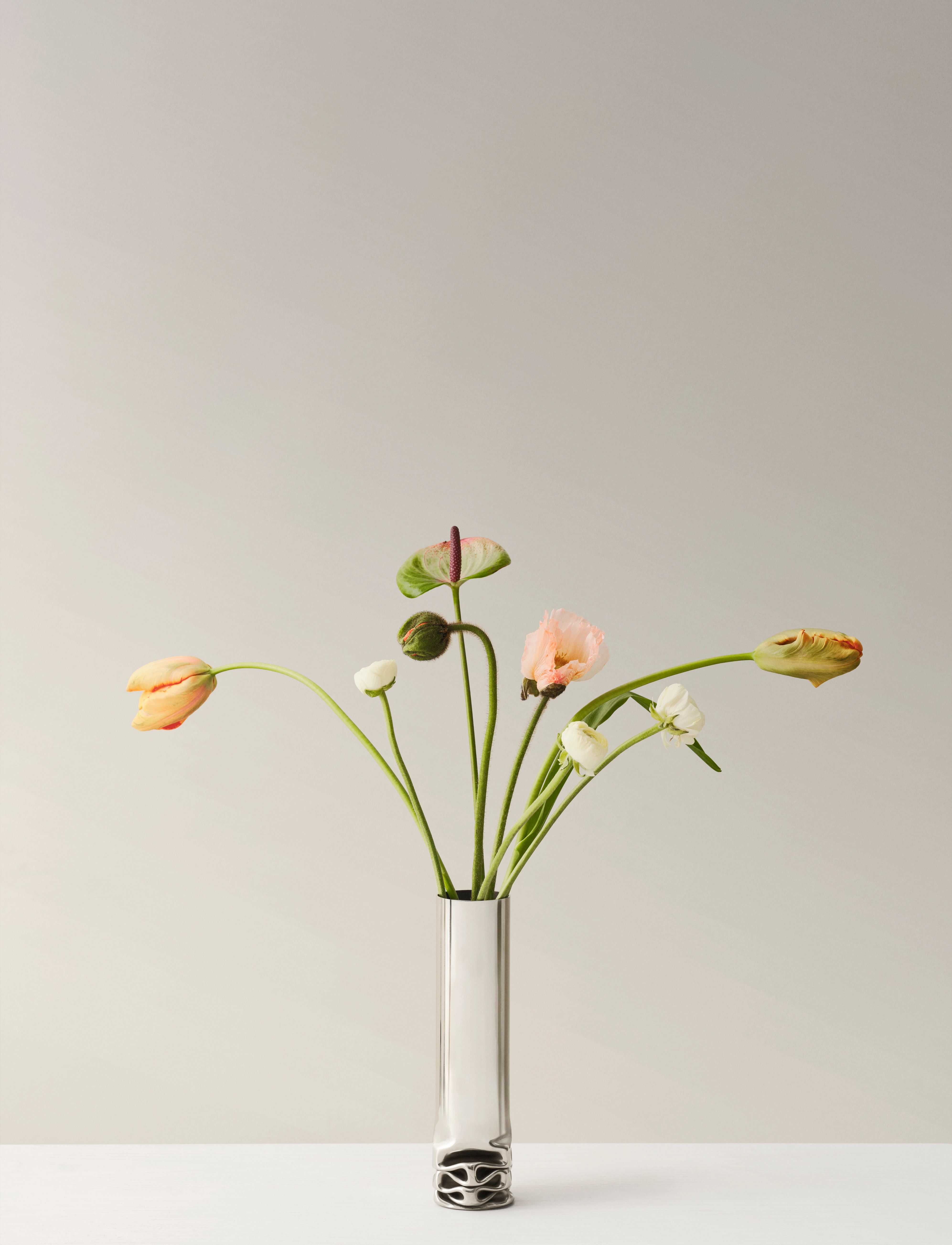 Design House Stockholm Hydraulic Vase, H:25 cm x 25, Vases, Silber - Big Homeware