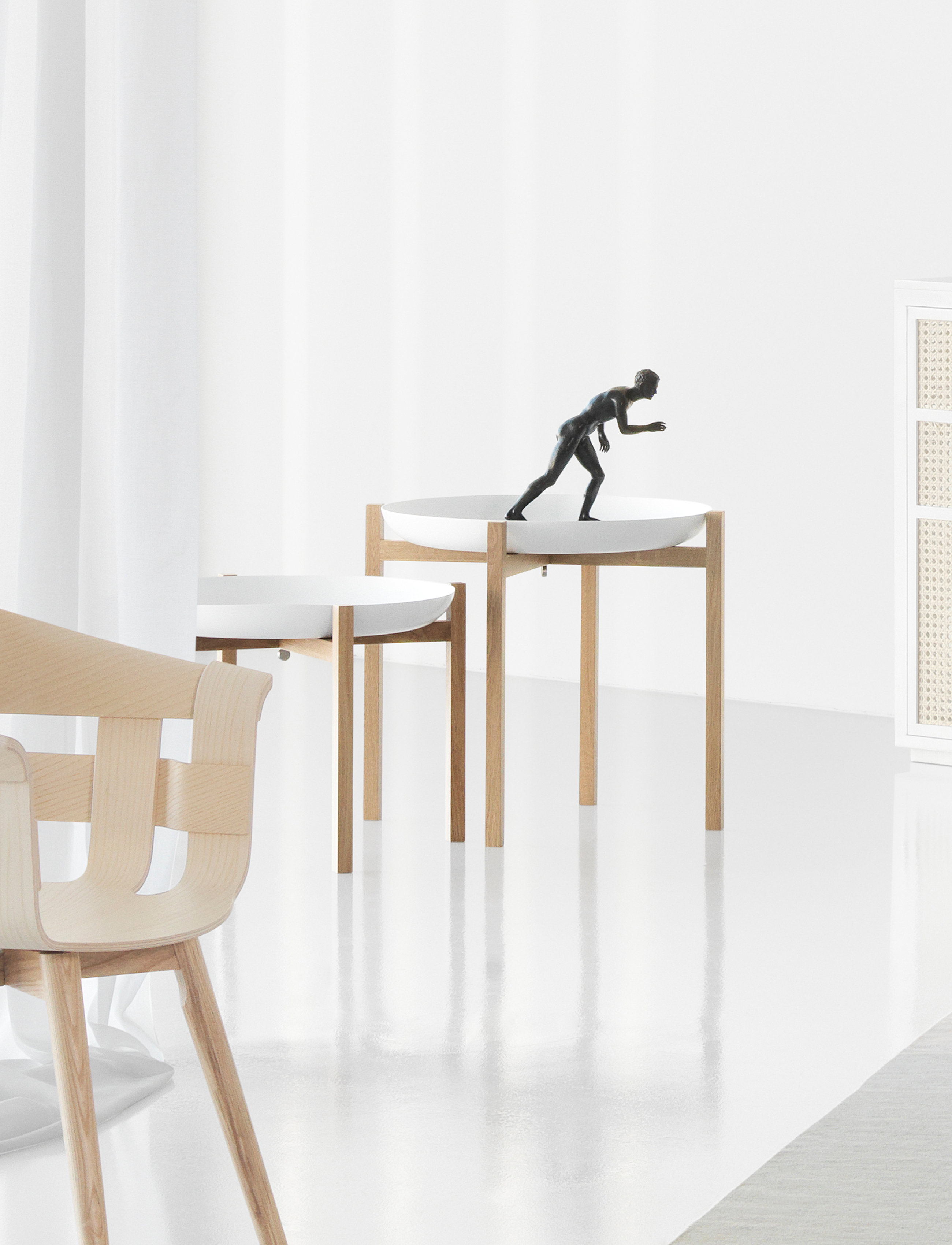 Design House Stockholm - Tablo Table Set High - beistelltische & kleine tische - white/oak - 5