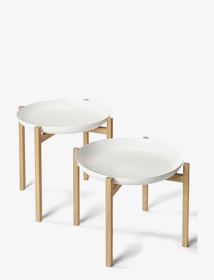 Design House Stockholm - Tablo Table Set Low - küljelauad ja väikesed lauad - white/oak - 2
