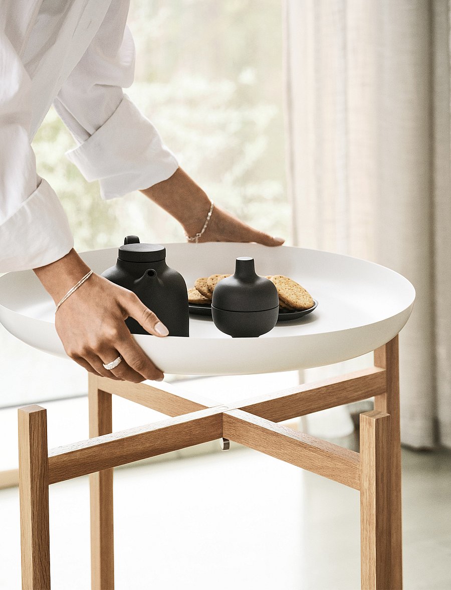 Design House Stockholm - Tablo Table Set Low - küljelauad ja väikesed lauad - white/oak - 3