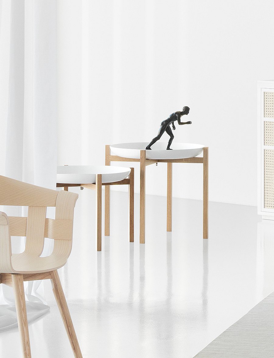 Design House Stockholm - Tablo Table Set Low - küljelauad ja väikesed lauad - white/oak - 5
