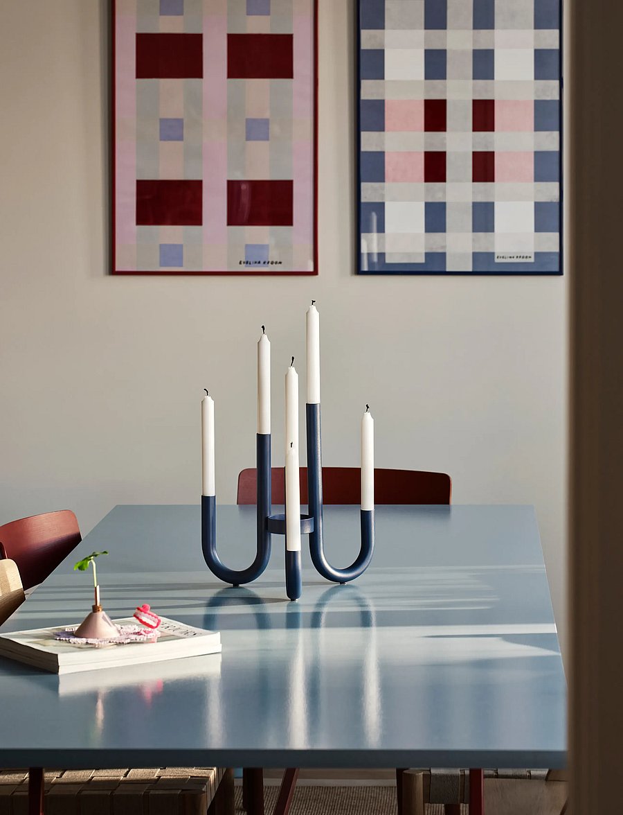 Design House Stockholm - Turn Candelabrum - küünlajalad - blue - 0