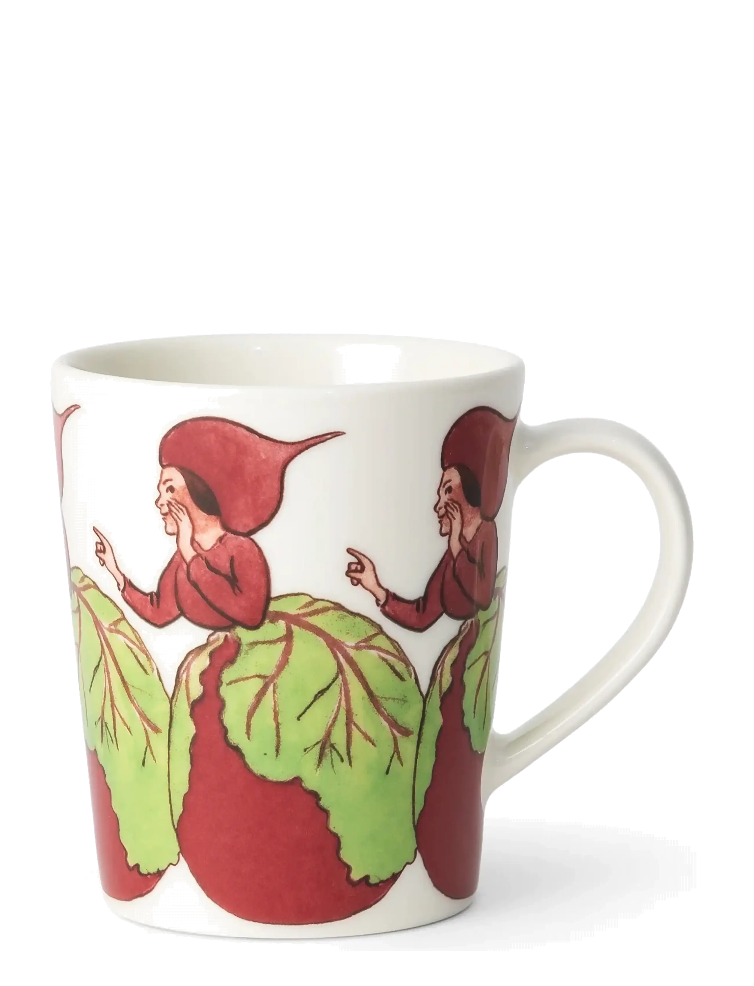 Design House Stockholm Mrs Beetroot Mug w handle 28 cl - Krus & Kopper - ELSA BESKOW / cream