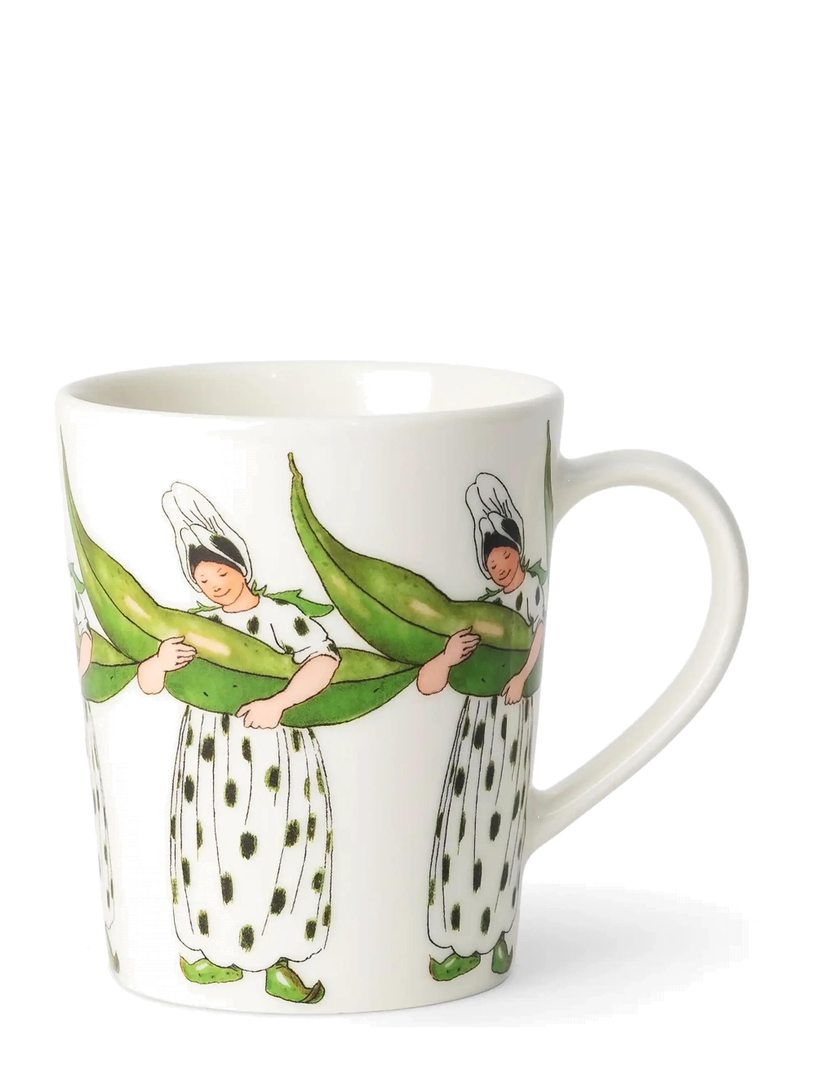 Design House Stockholm Mrs Broad Bean Mug w handle 28 cl - Kaffekopper - ELSA BESKOW / white