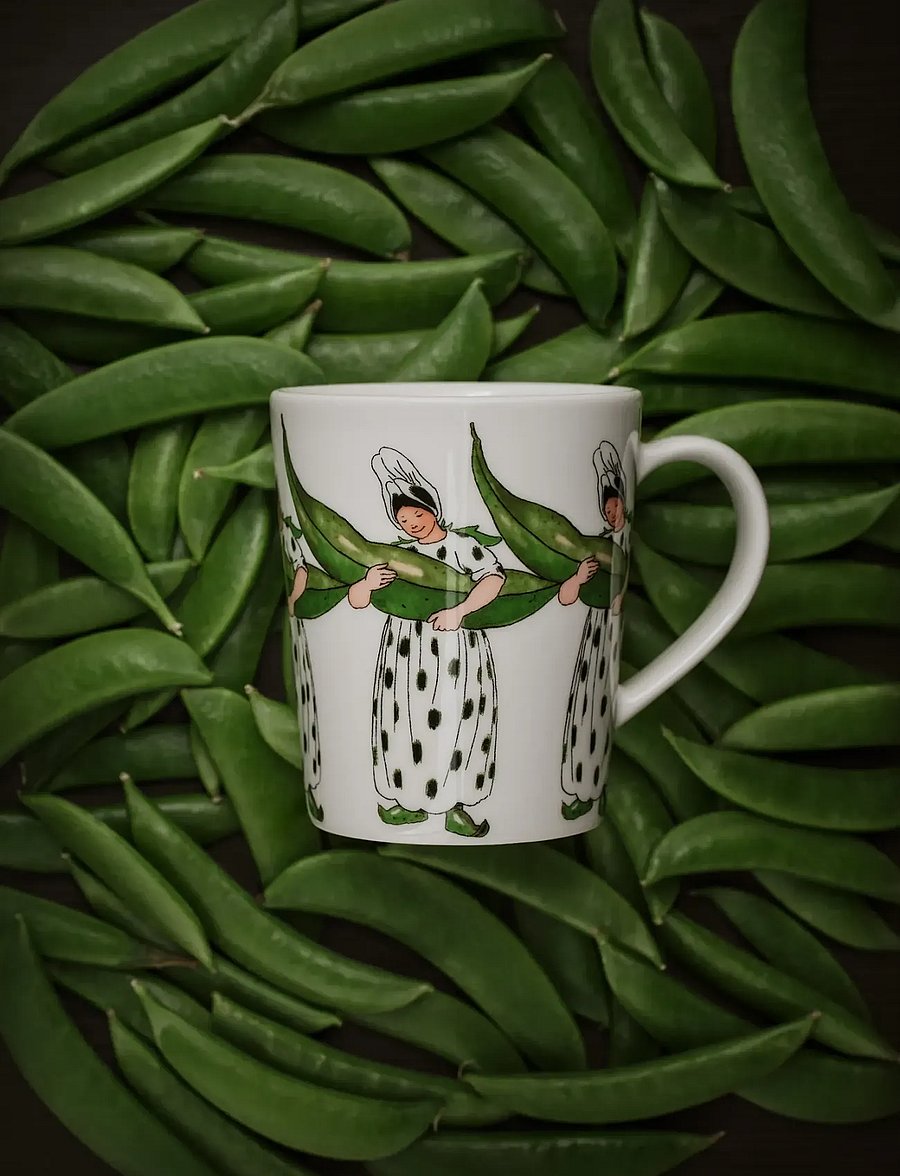 Design House Stockholm - Mrs Broad Bean Mug w handle 28 cl - teetassen - elsa beskow - 0