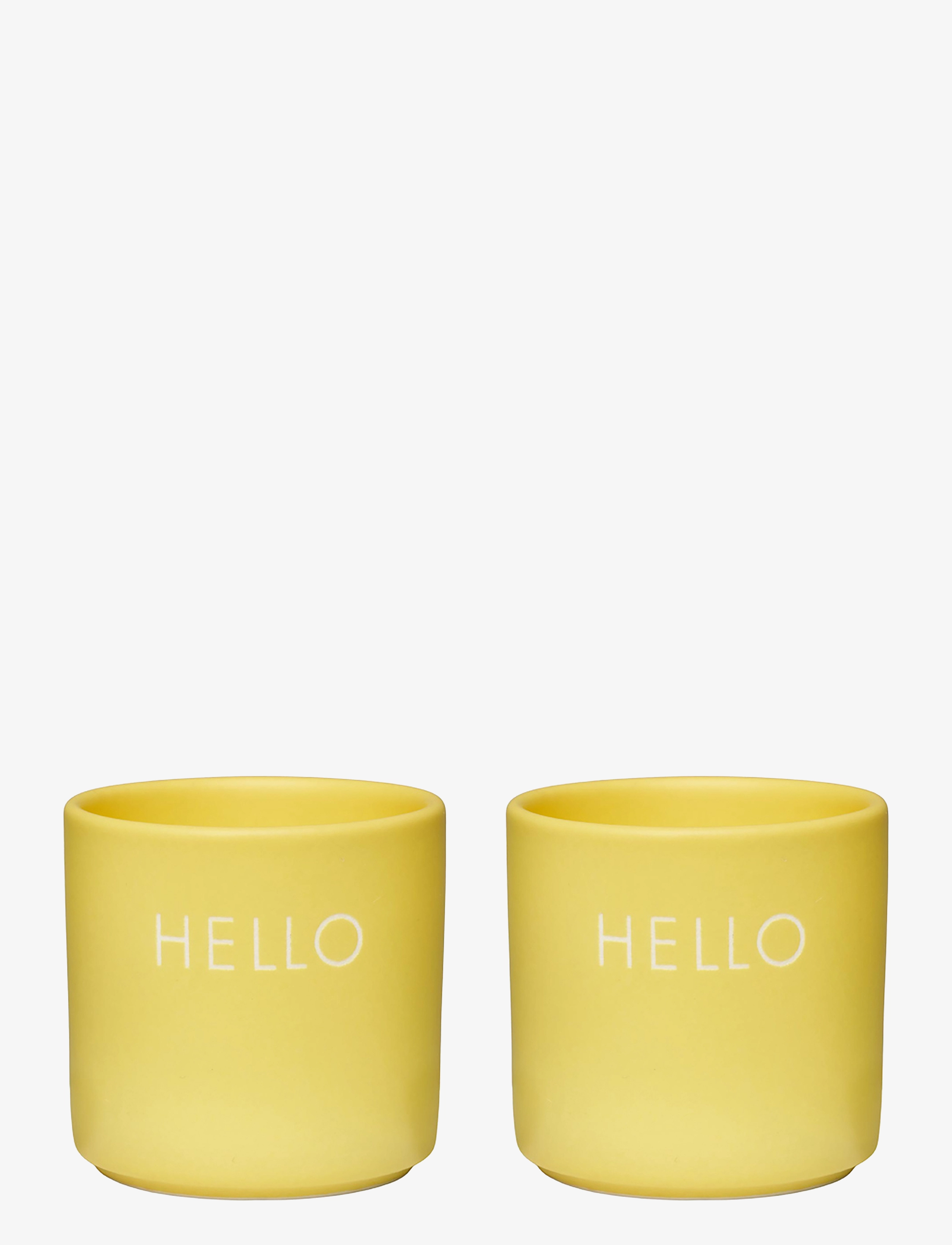 Design Letters Egg Cups (Set Of 2 Pcs), Egg Kop, Gul, Str: ONE SIZE