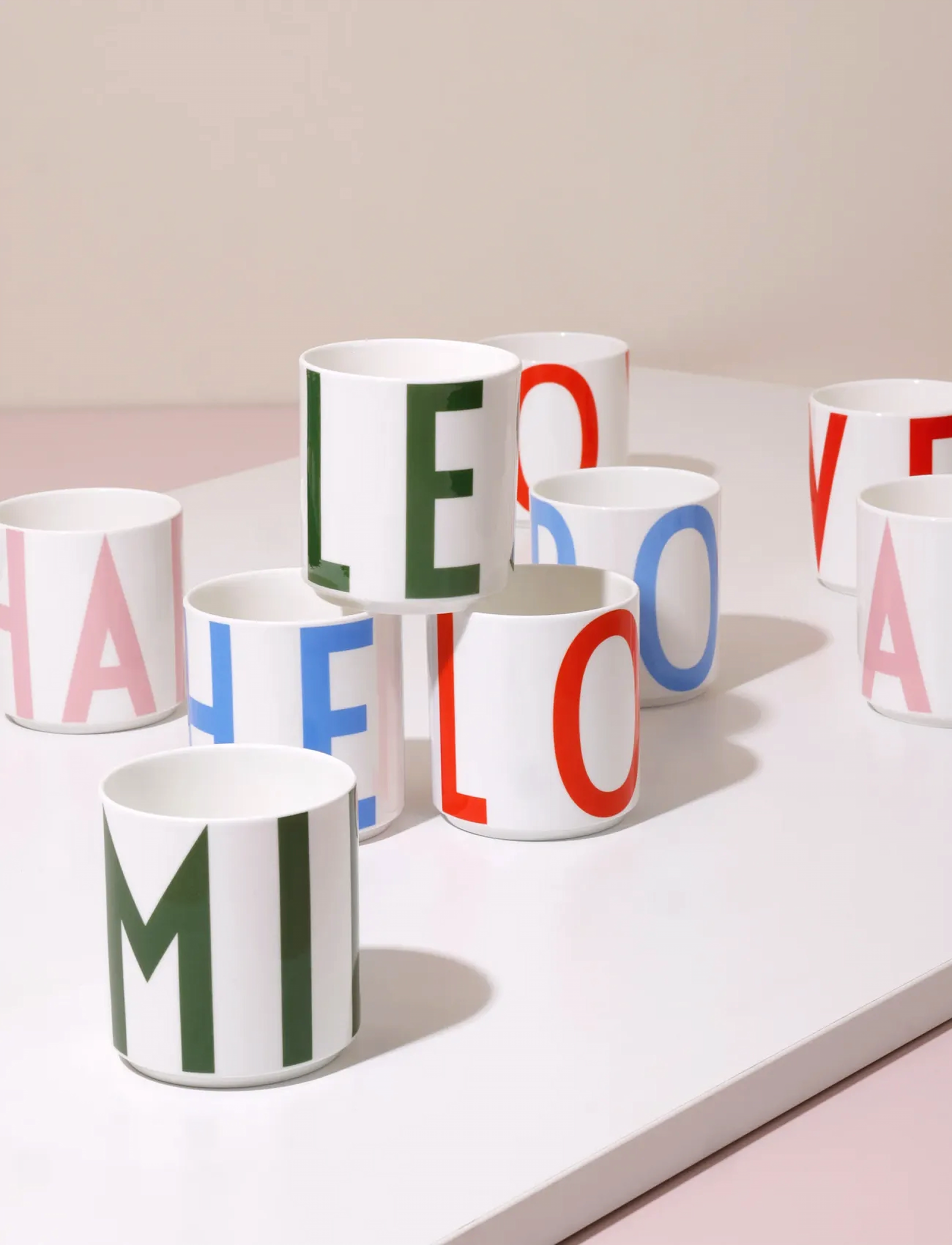Design Letters Xl Vintage Abc Cups, 25 CL, Cups & Mugs, Rosa - Coffee Homeware