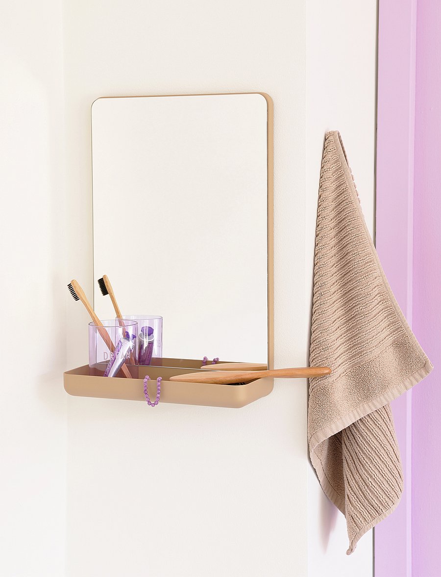 Design Letters - Wall Mirror Mirror shelf - väggspeglar - beige 4675c - 0