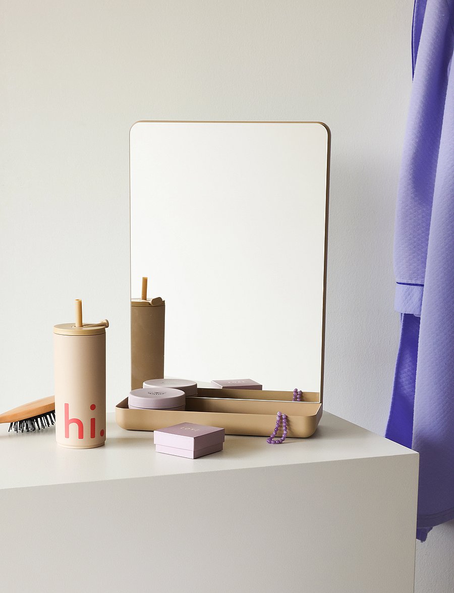 Design Letters - Wall Mirror Mirror shelf - väggspeglar - beige 4675c - 3