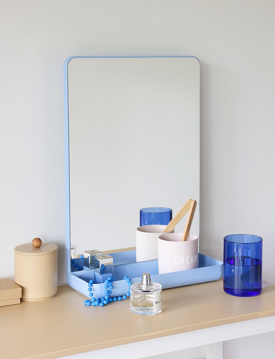 Design Letters - Wall Mirror Mirror shelf - seinäpeilit - light blue 2717c - 0