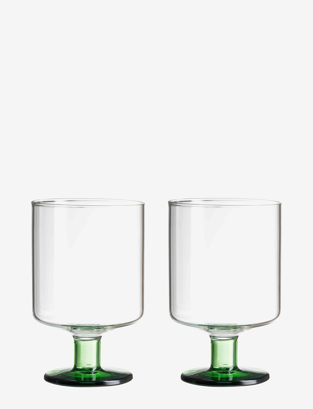Design Letters - Generous wine glass ( Set of 2 pcs) - valge veini pokaalid - clear/green - 0