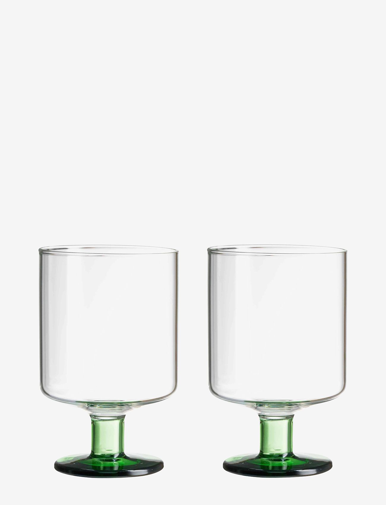 Design Letters - Generous wine glass ( Set of 2 pcs) - balto vyno taurės - clear/green - 0