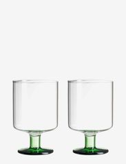 Generous wine glass ( Set of 2 pcs) - CLEAR/GREEN