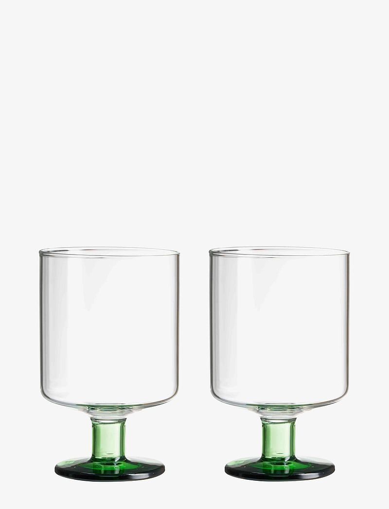 Design Letters - Generous wine glass ( Set of 2 pcs) - valge veini pokaalid - clear/green - 0