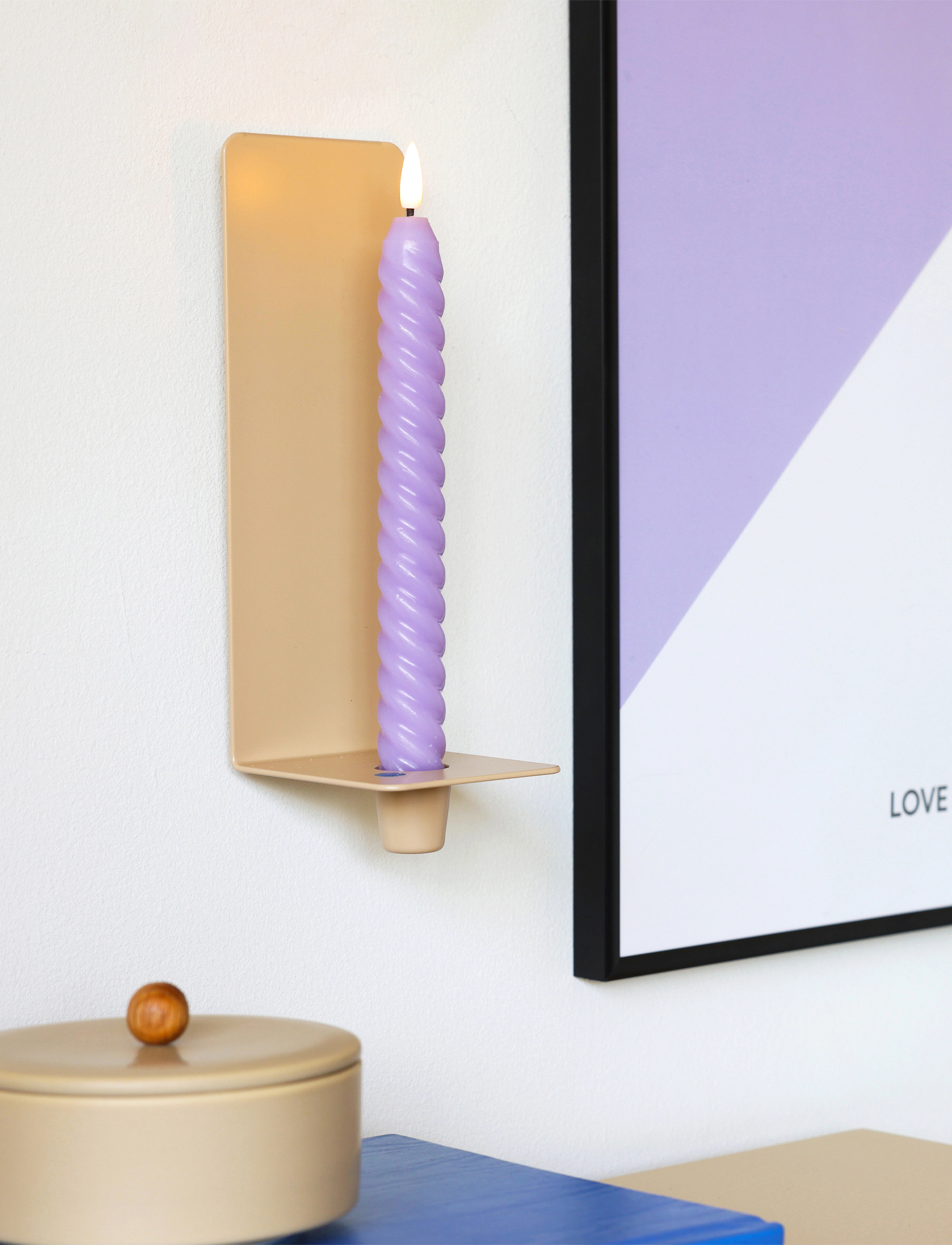 Design Letters Cosy Up Wall Candle Holder, H:25 cm, Candlesticks & Lanterns, Beige - Candlesticks, Homeware