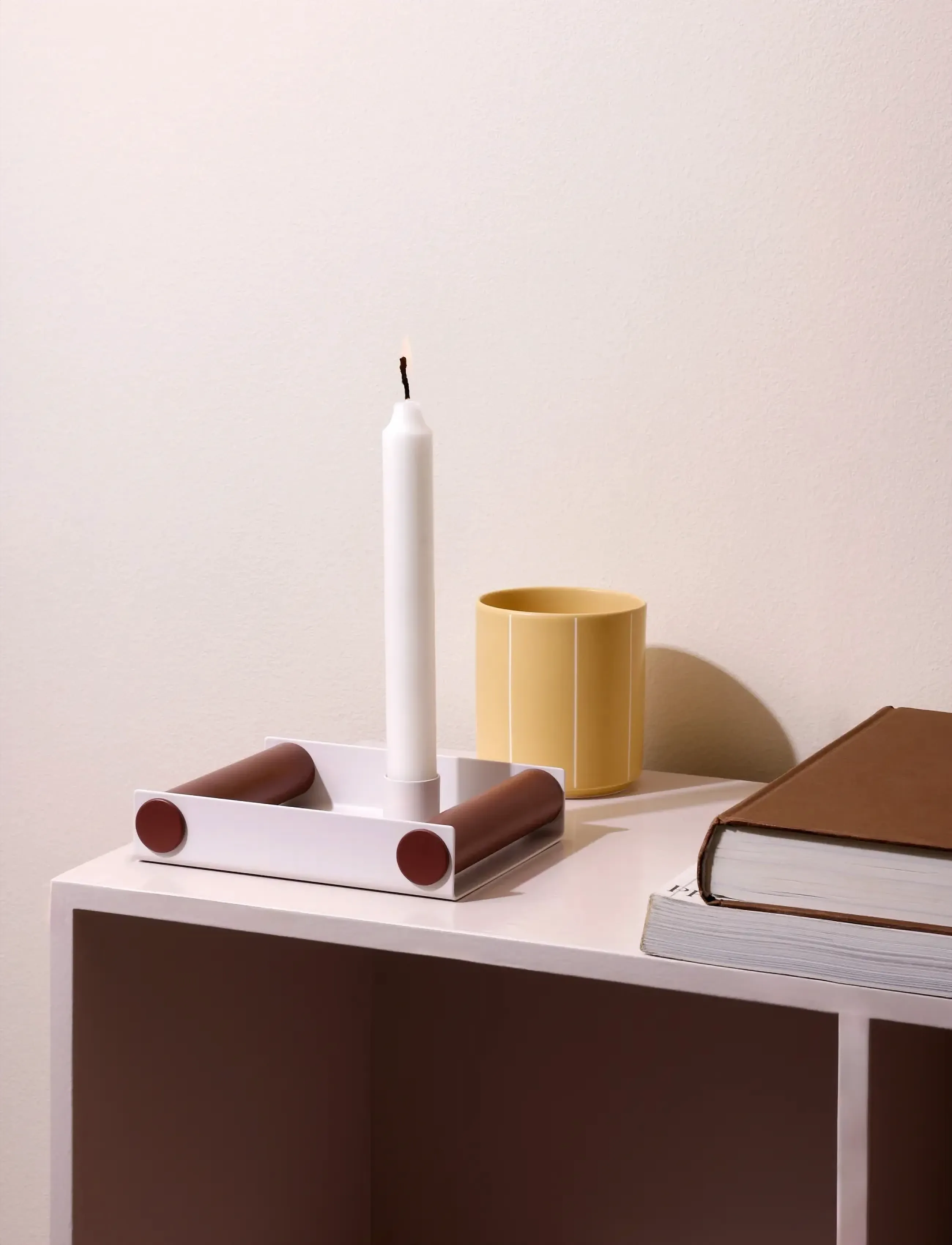 Design Letters Ray Candle Holder, 15X12X3.2 cm, Candlesticks & Lanterns, Creme - Tealight Holders, Homeware