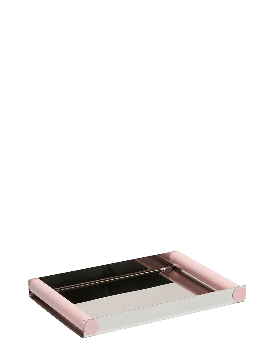 Design Letters - Ray Tray - dekoratīvie šķīvji - polished stainless steel + creole pink - 1